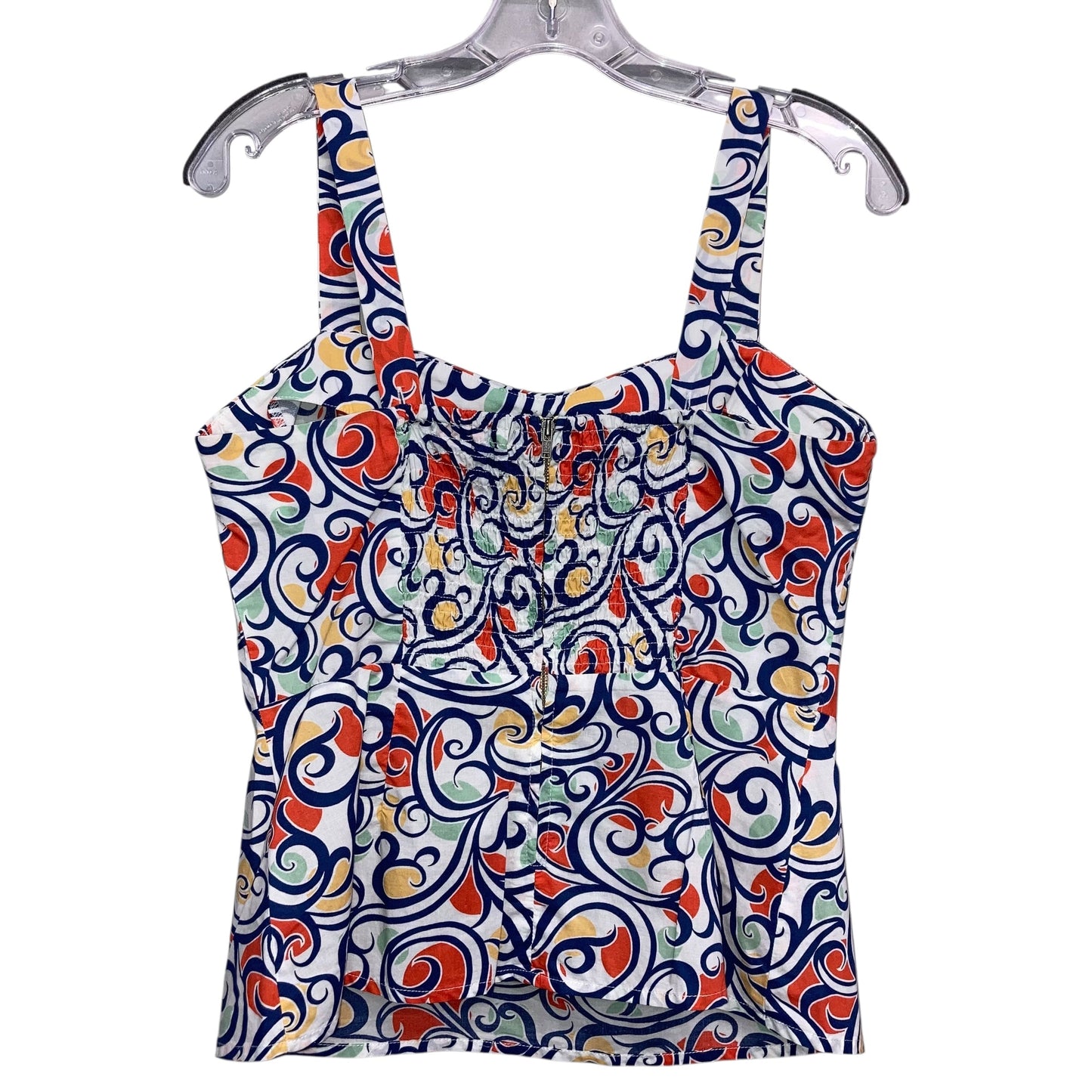 Top Sleeveless By Cabi In Blue & White, Size:S