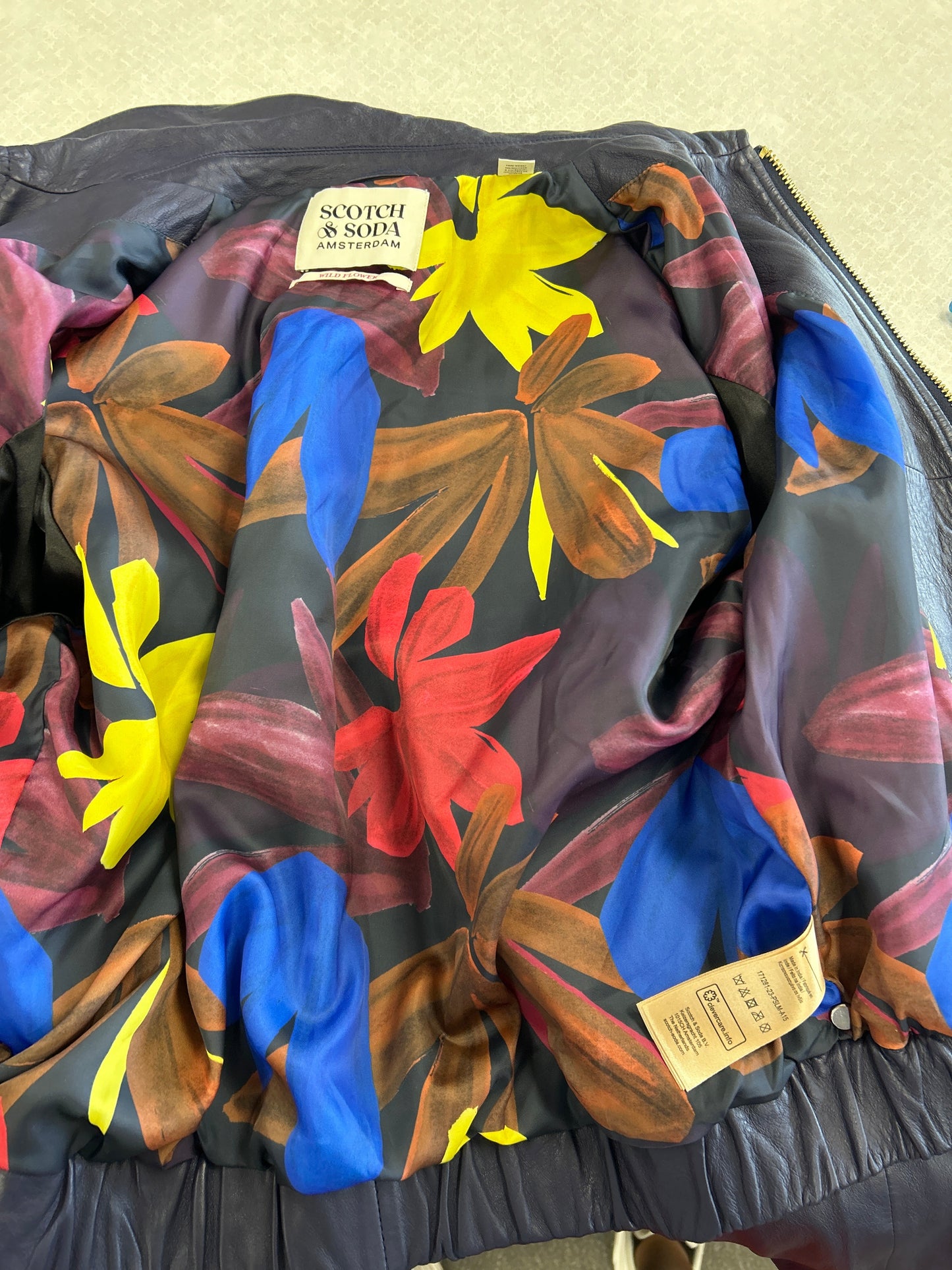 Jacket Leather By Scotch & Soda In Navy, Size:M