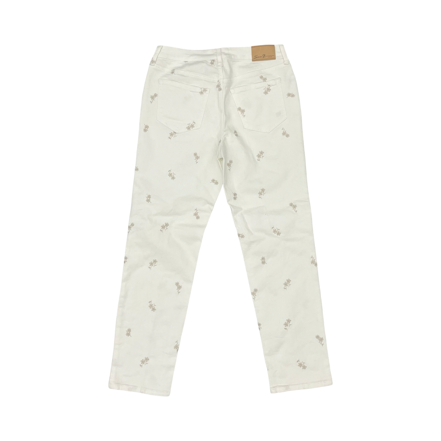 Jeans Straight By Seven 7 In Cream Denim, Size:4