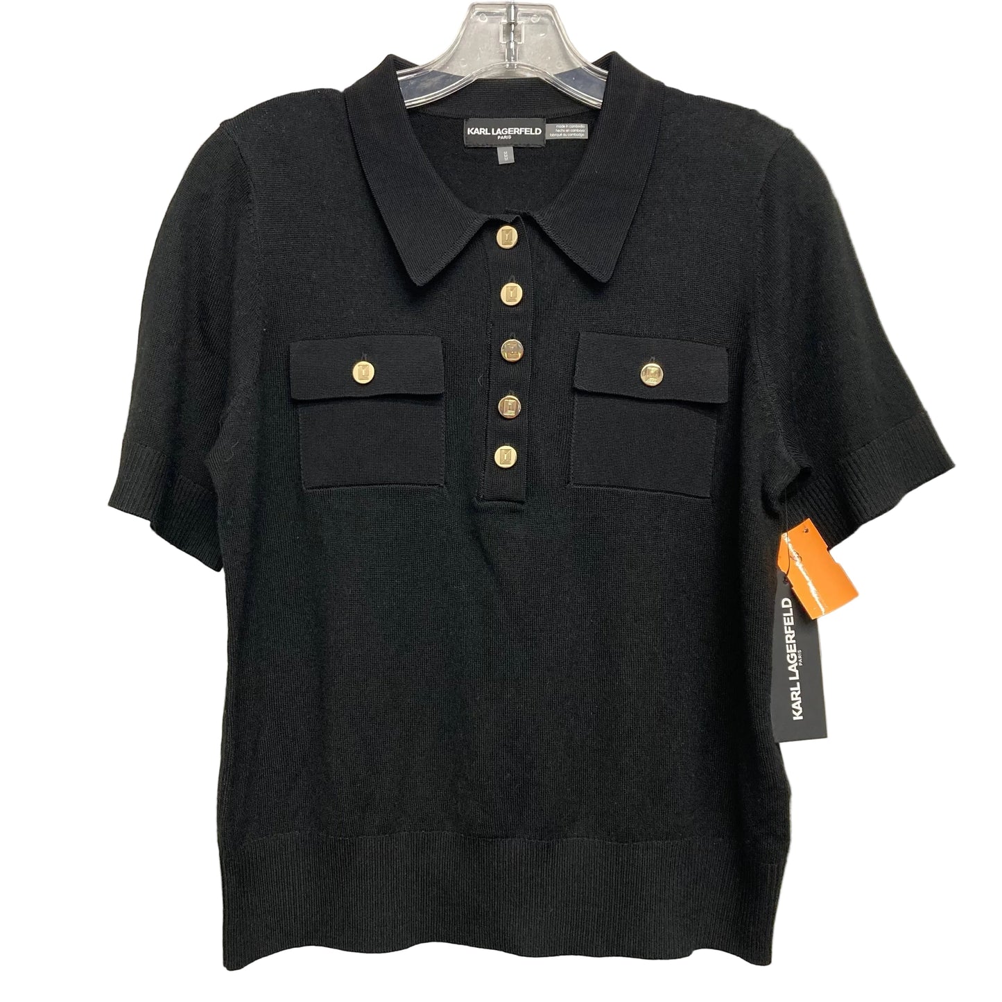 Top Ss Designer By Karl Lagerfeld In Black, Size:M