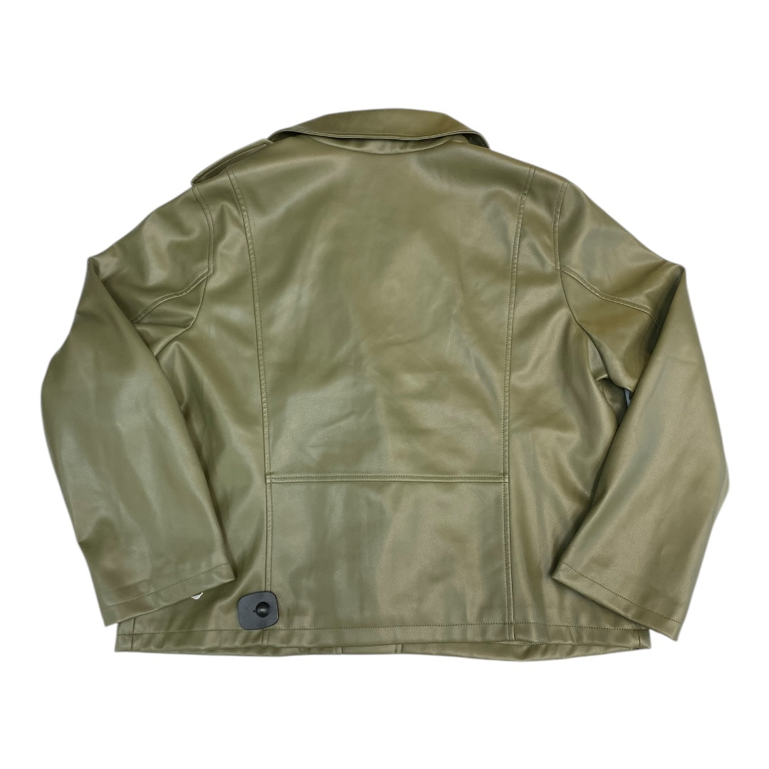 Jacket Moto By Scoop In Green, Size:Xxl