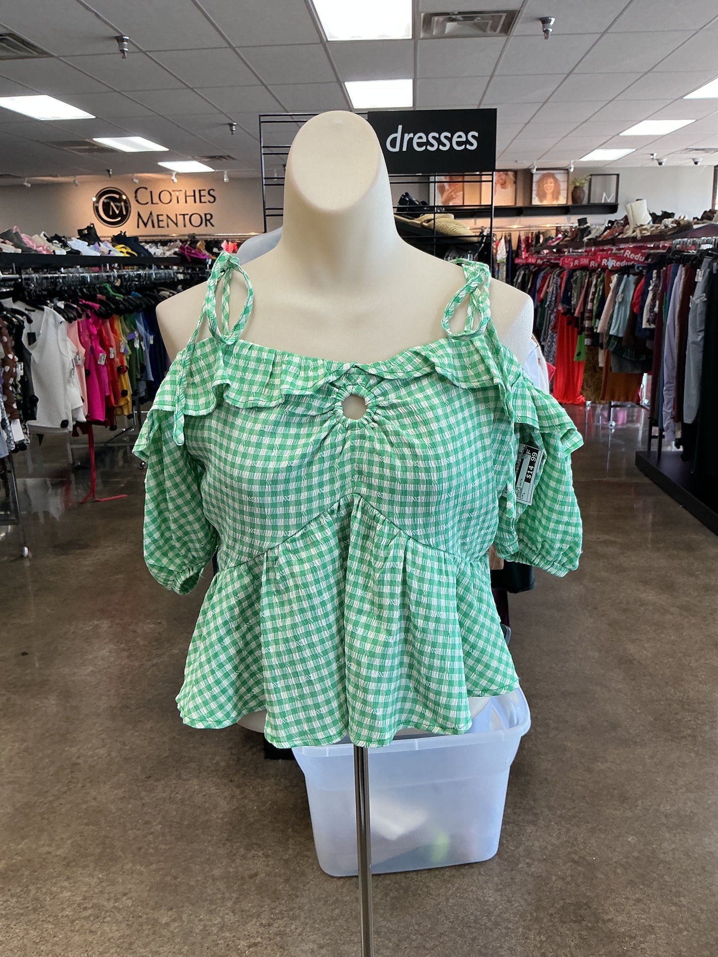 Top Ss By &Merci In Green & White, Size:L