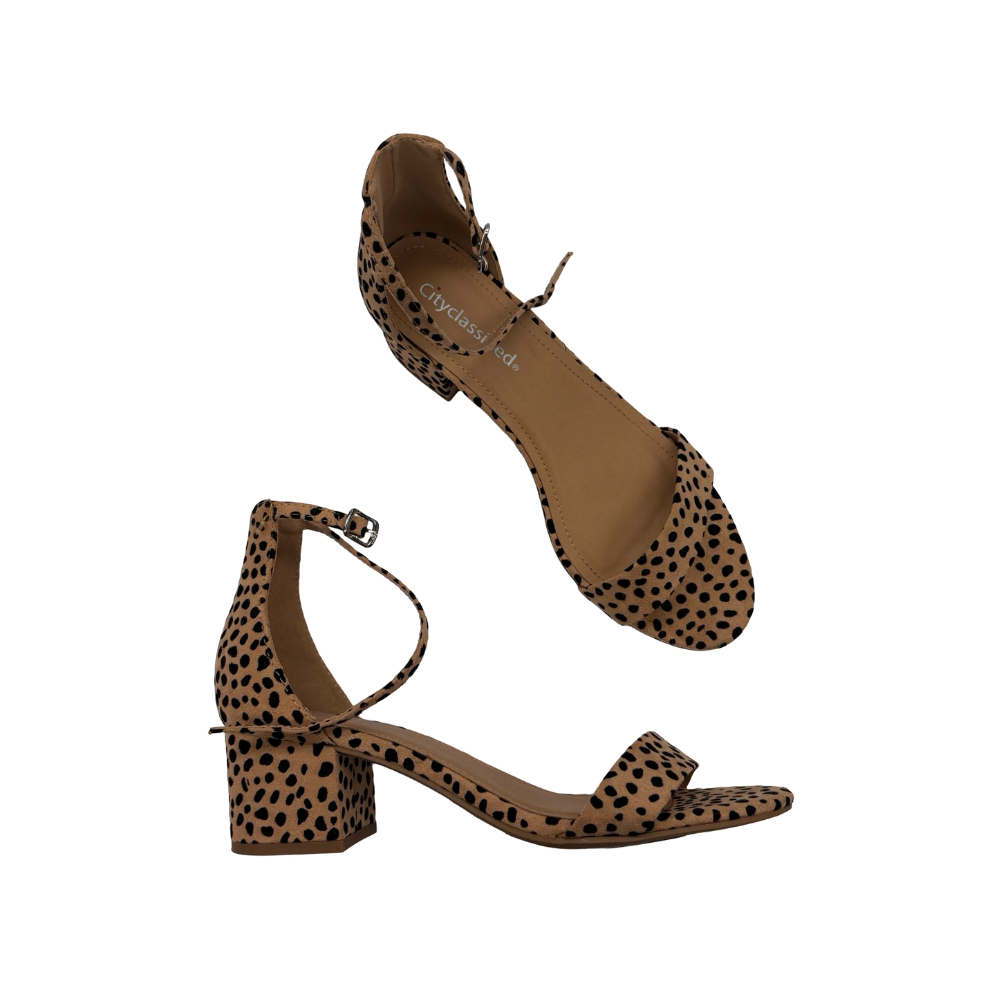Sandals Heels Block By Clothes Mentor In Leopard Print, Size:8