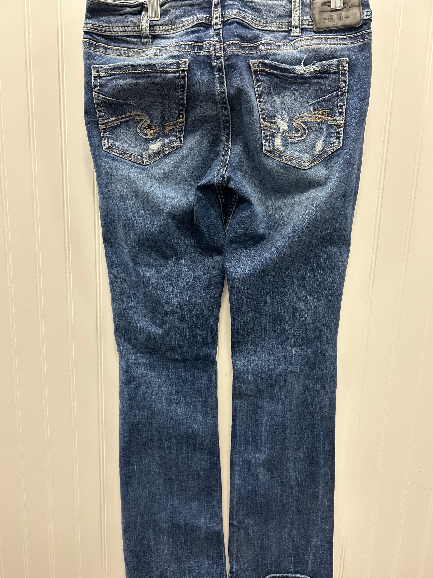 Jeans Flared By Silver In Blue Denim, Size:10