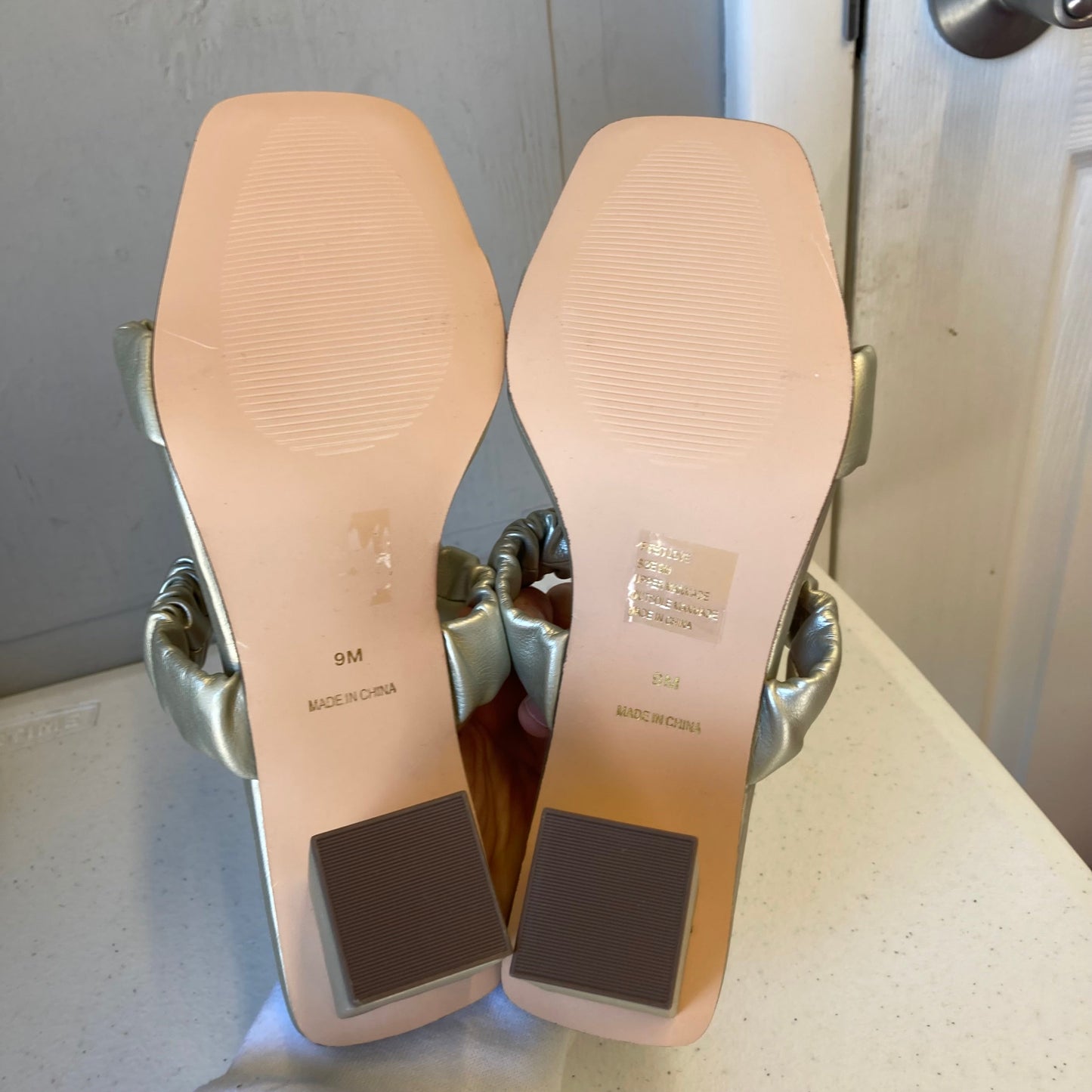 Sandals Heels Block By Matisse In Gold, Size:9