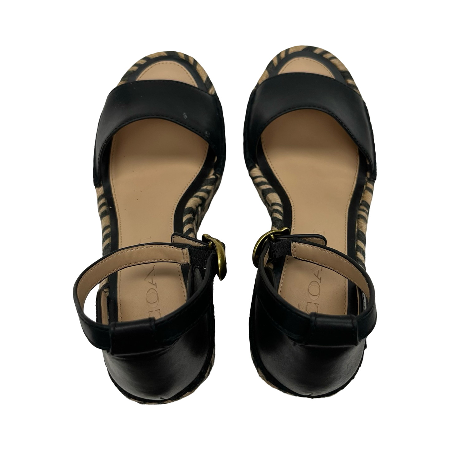 Sandals Designer By Coach In Black & Tan, Size:6