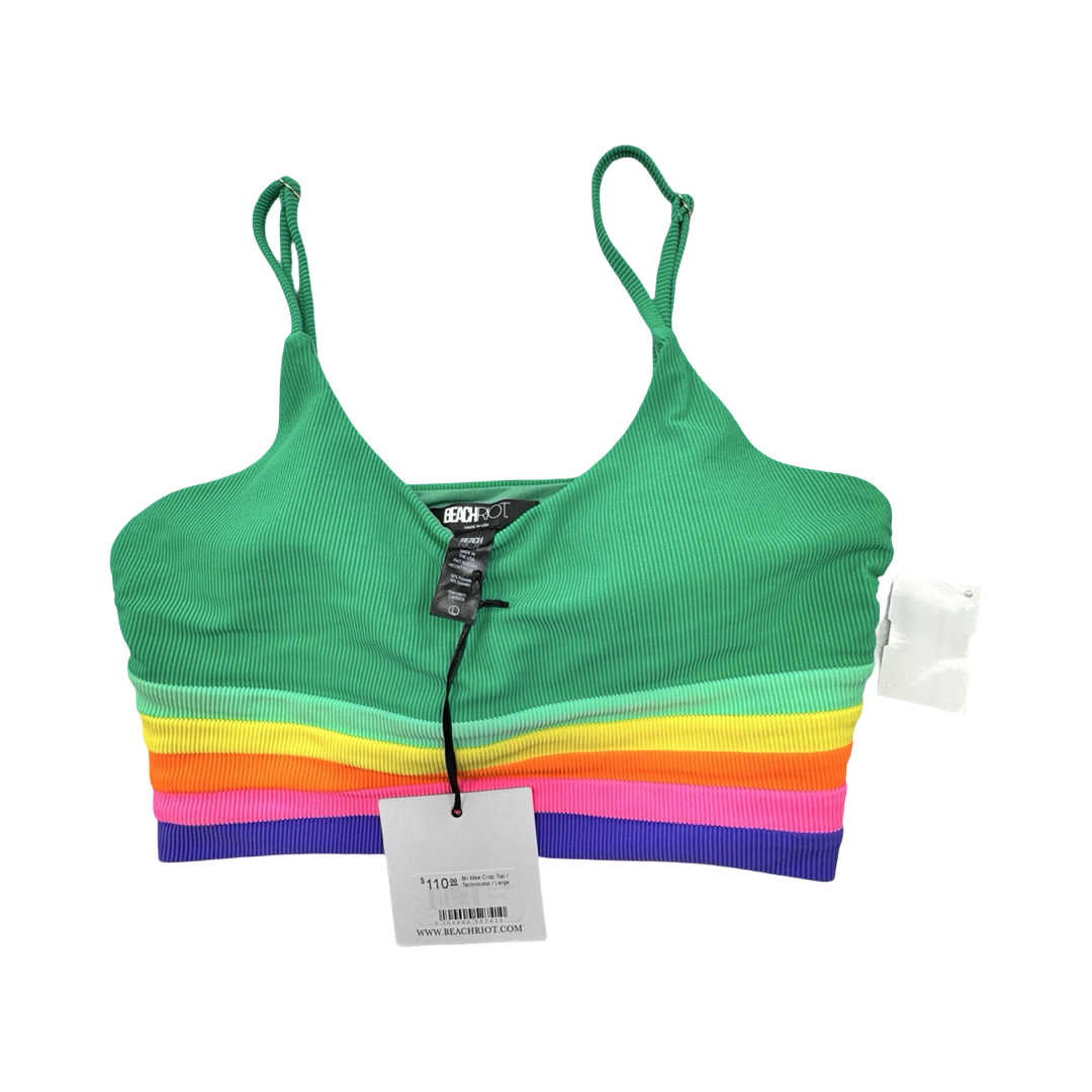 Swimsuit Top By Beach Riot In Green, Size:L