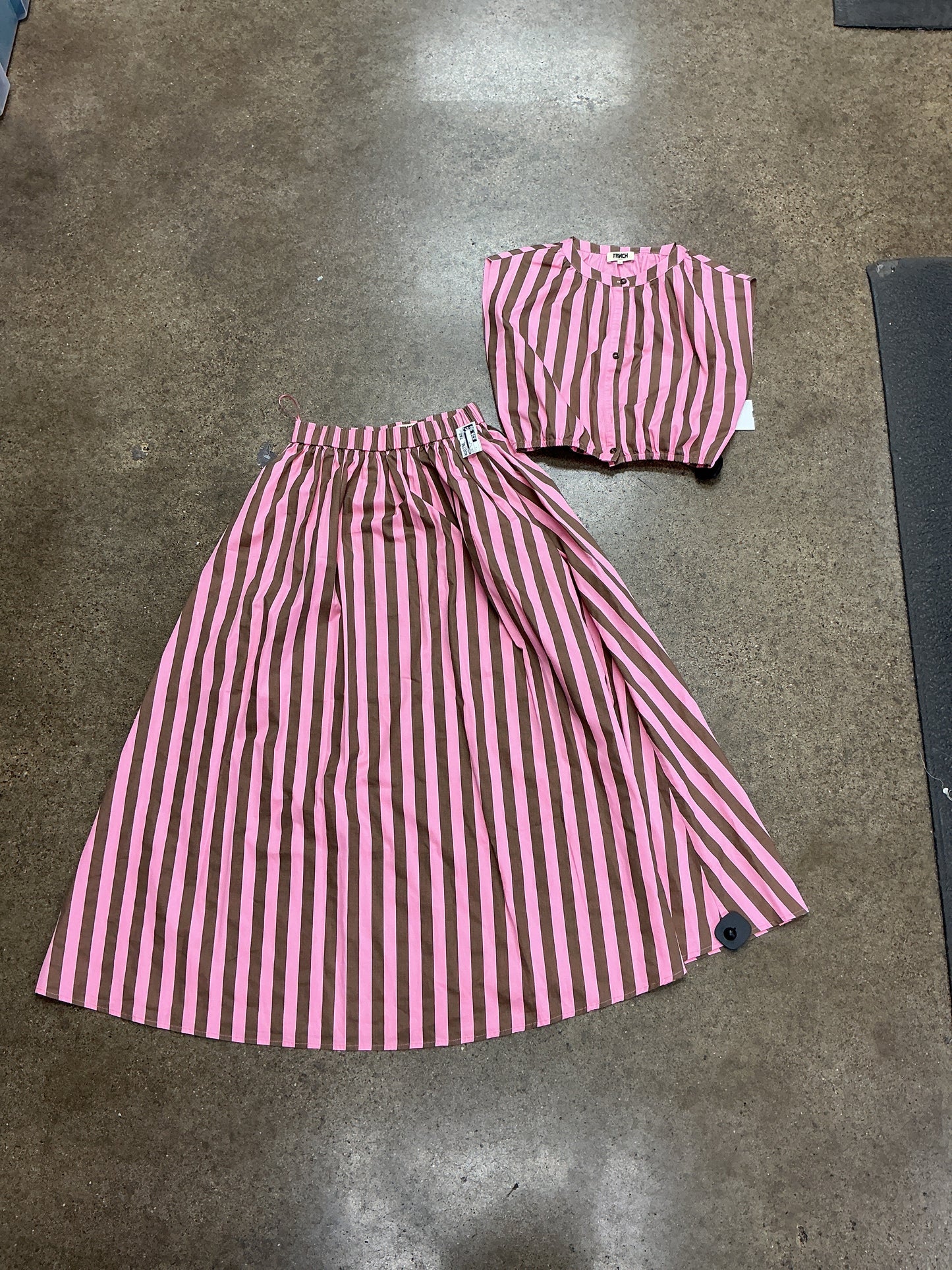 Skirt Set 2Pc By Frnch In Brown & Pink, Size:S