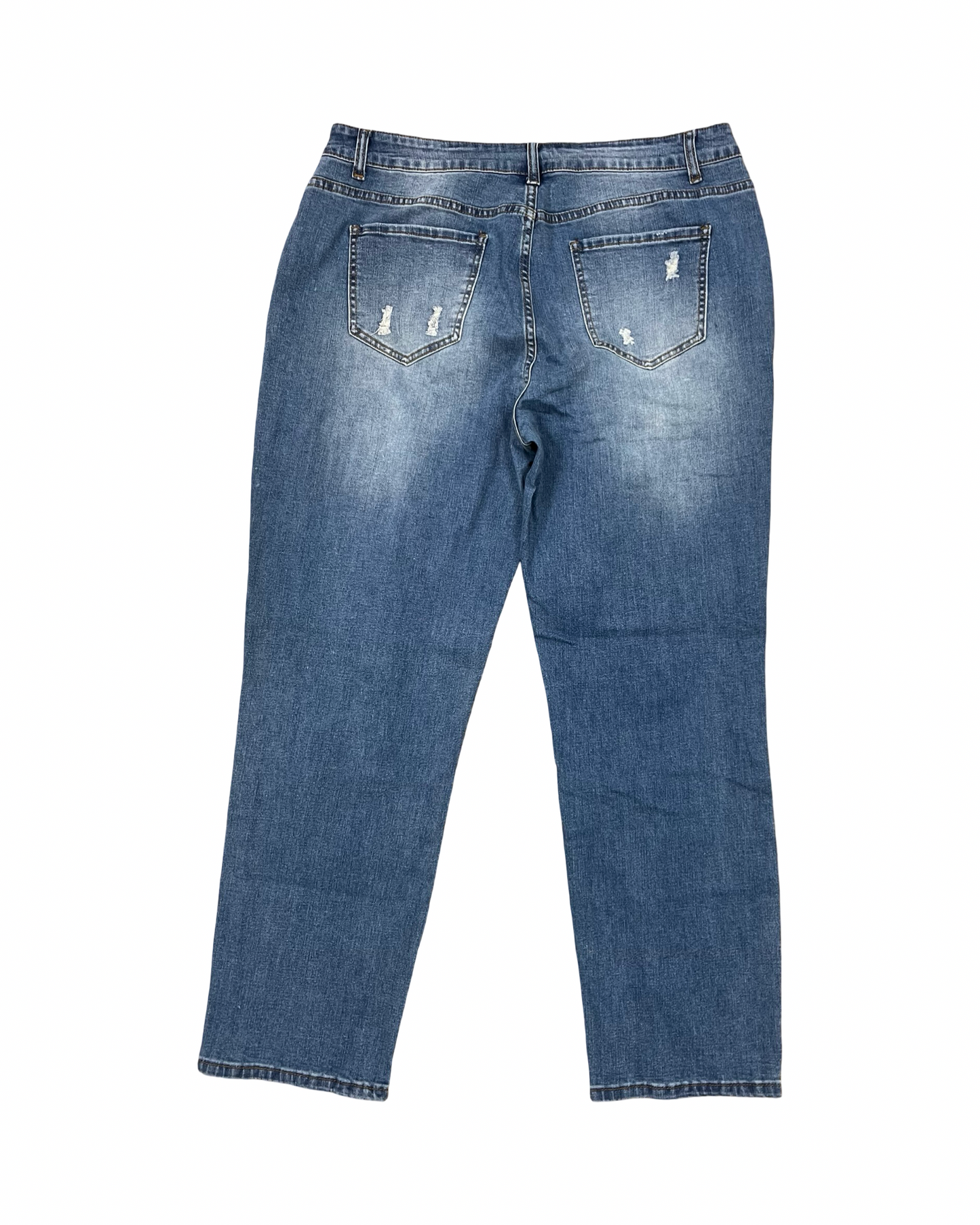 Jeans Straight By Clothes Mentor In Blue Denim, Size:16
