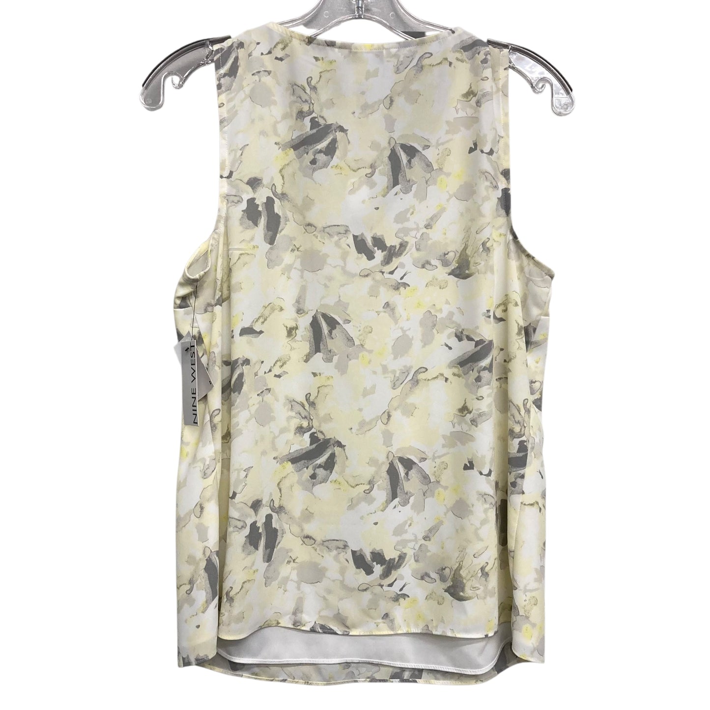 Top Sleeveless By Nine West In Grey & Yellow, Size:S
