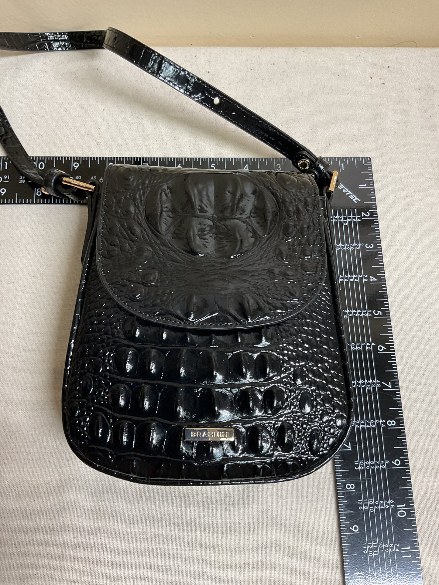 Crossbody Designer By Brahmin In Black, Size:Small