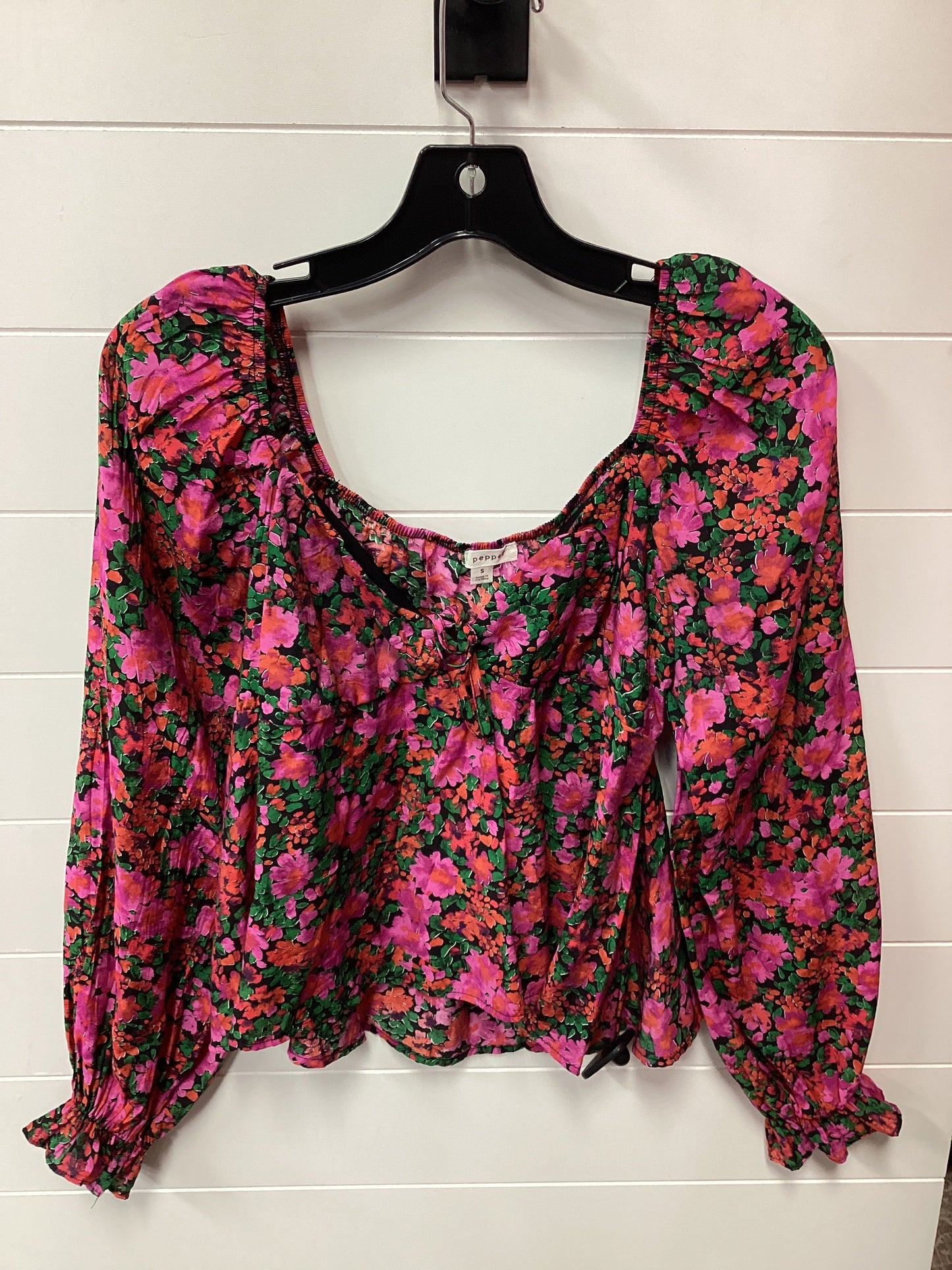 Top Ls By Blu Pepper In Floral Print, Size:S