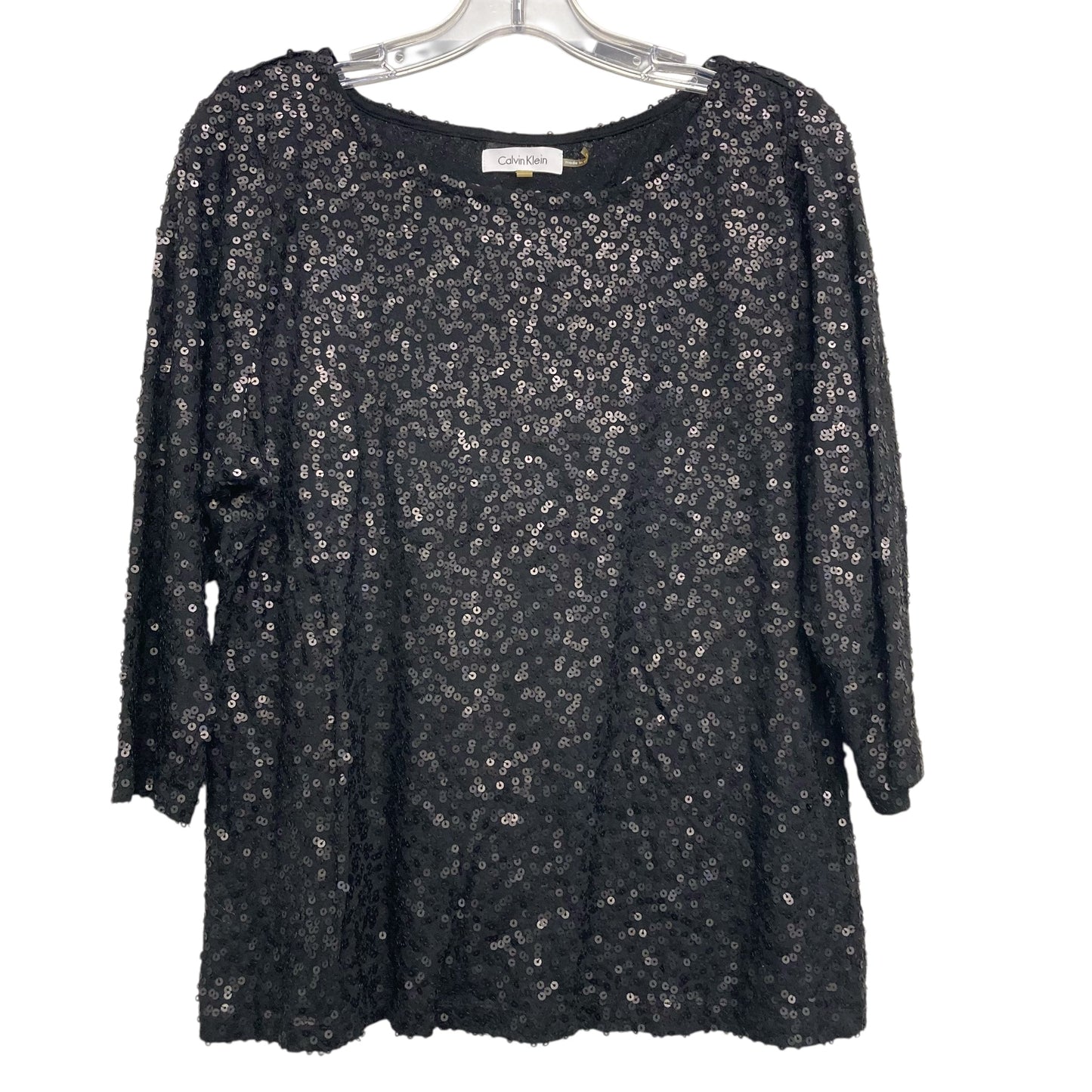 Top Ls By Calvin Klein In Black, Size:Xl