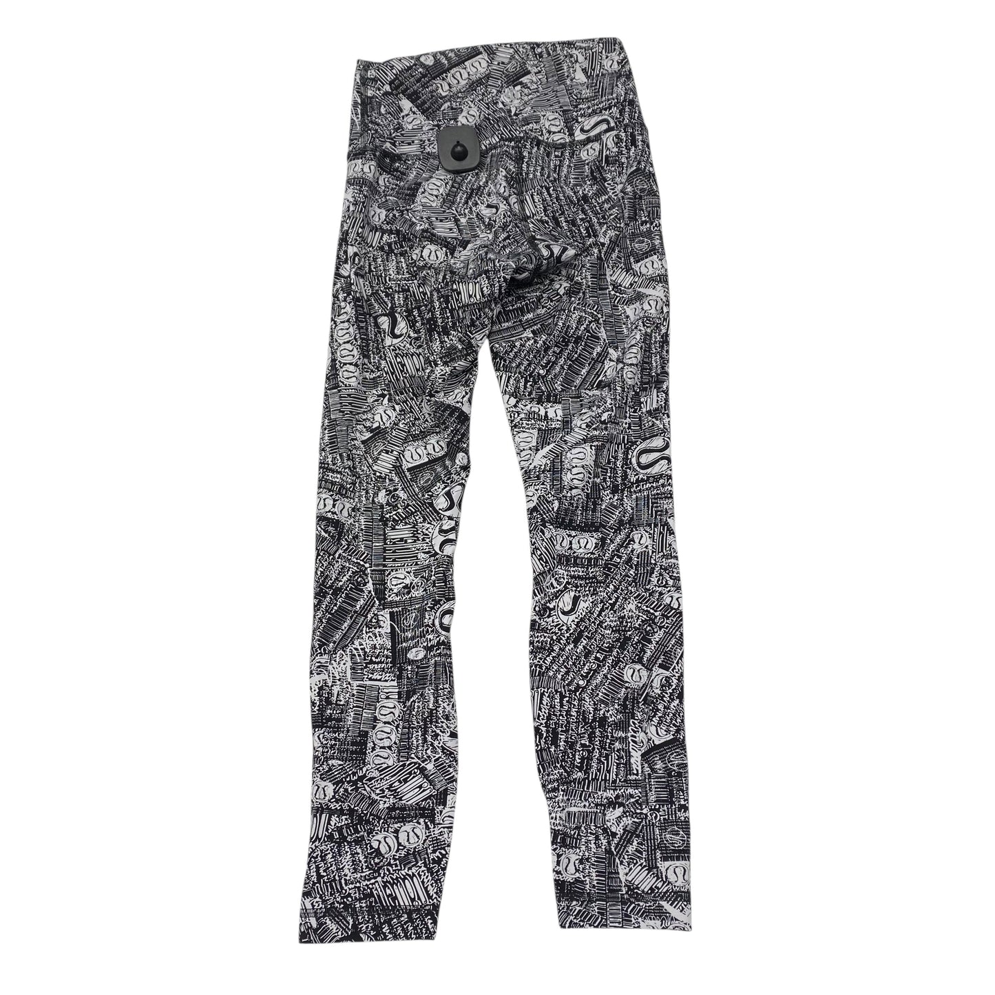 Athletic Leggings By Lululemon In Black & White, Size:4