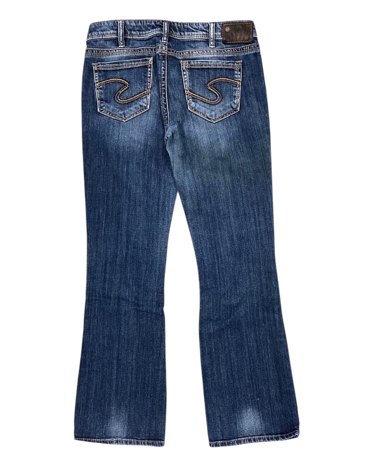 Jeans Boot Cut By Silver In Blue Denim, Size:10