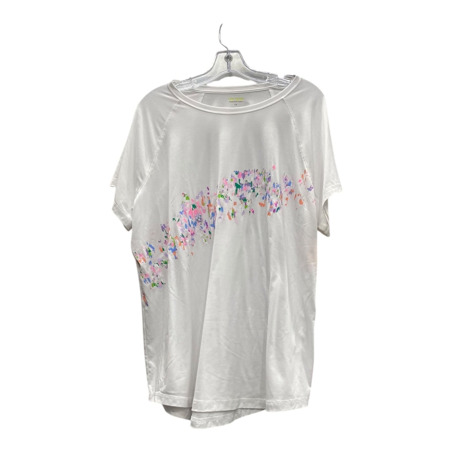 Athletic Top Ss By Tek Gear In White, Size:1X