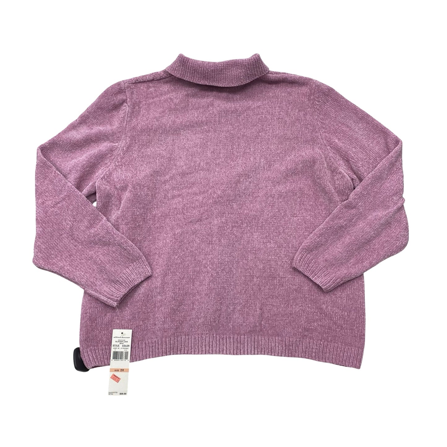 Sweater Cardigan By Alfred Dunner In Purple, Size:2X