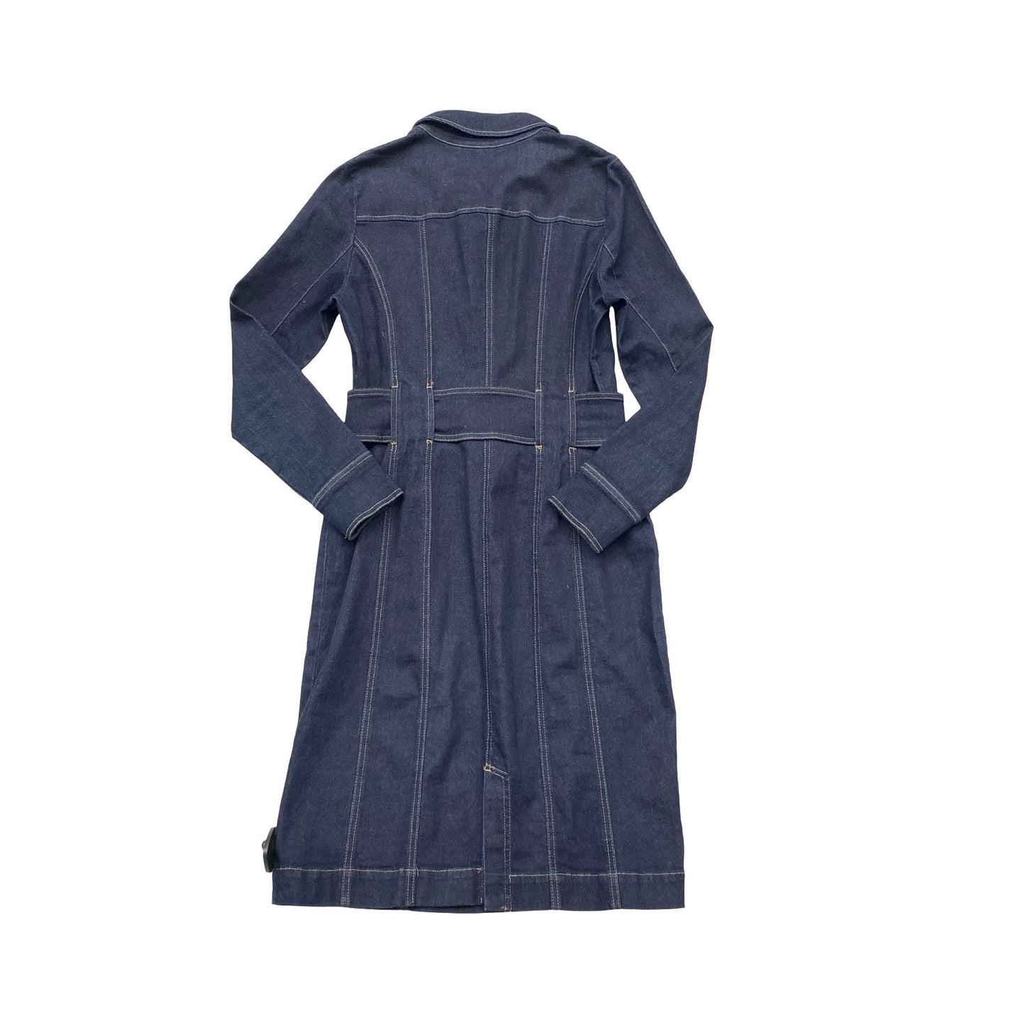 Dress Casual Midi By White House Black Market In Blue Denim, Size:M