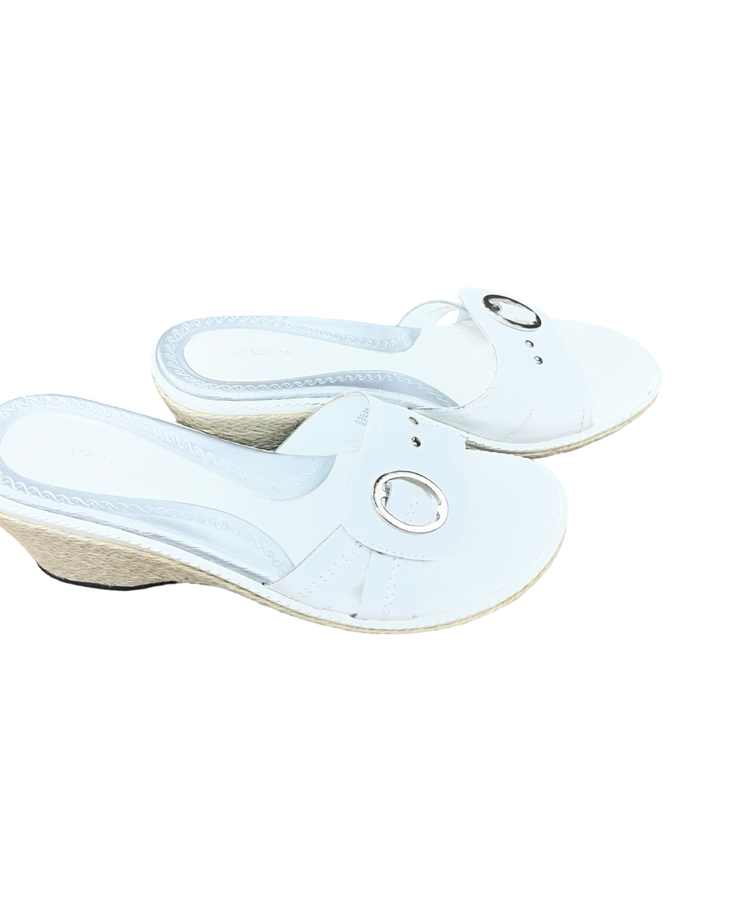 Sandals Heels Kitten By Croft And Barrow In White, Size:6.5