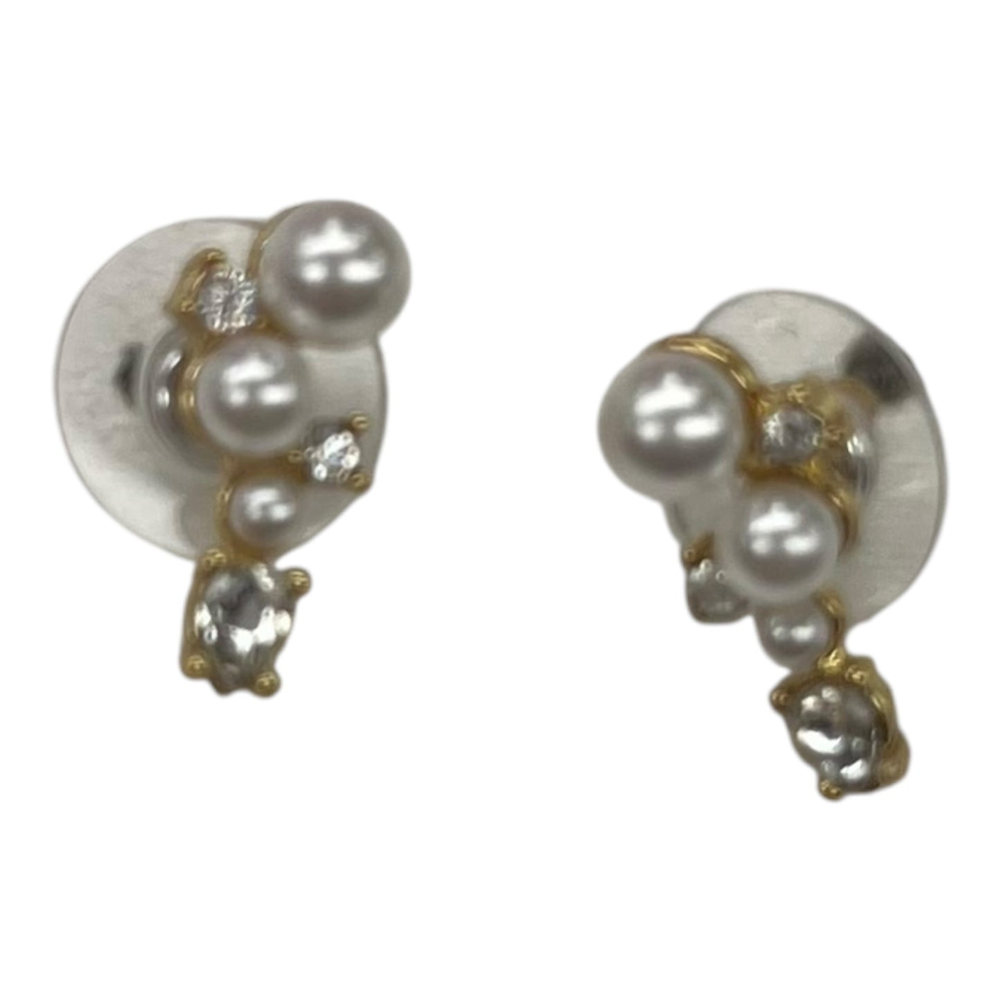Earrings Stud By J. Crew In Gold & White