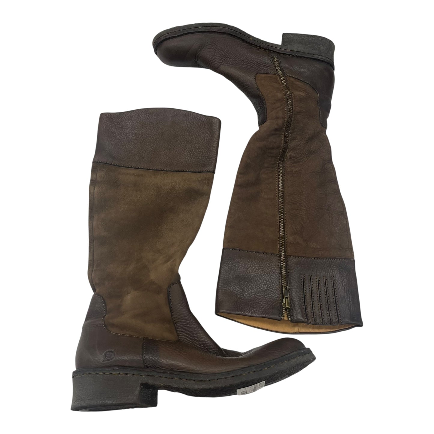 Boots Mid-Calf Flats By Born In Brown, Size:9.5