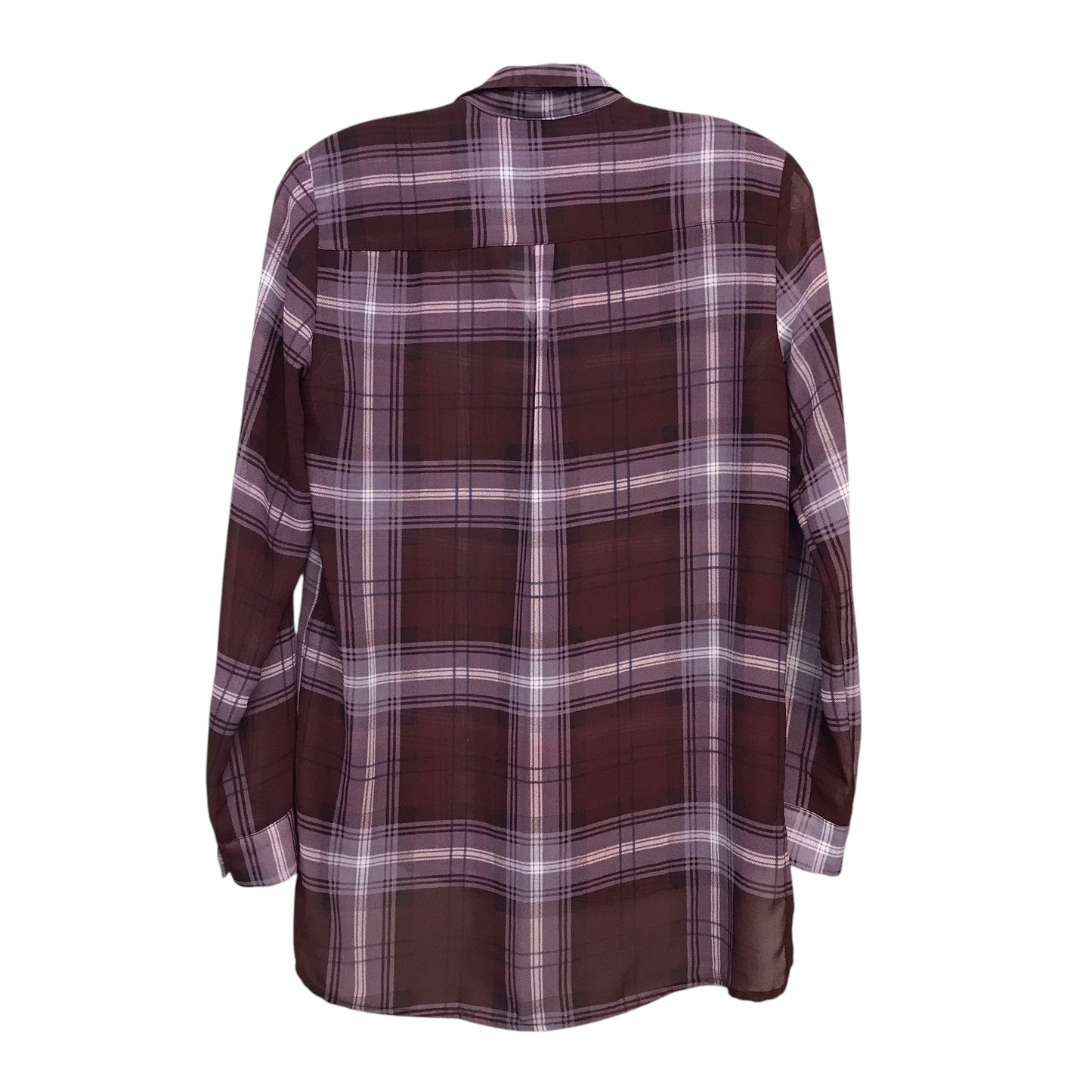 Blouse Ls By H&M In Plaid Pattern, Size:Xs