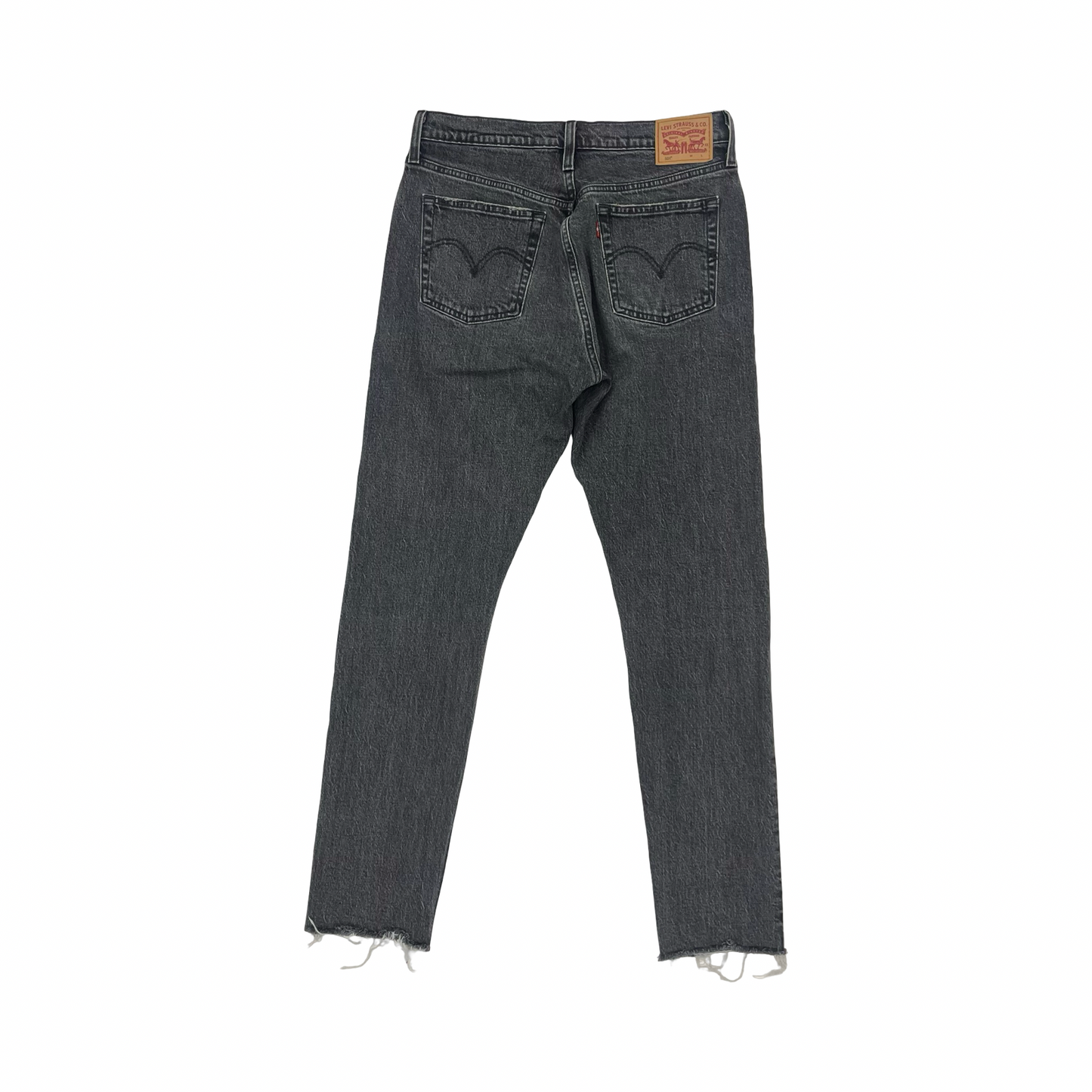 Jeans Straight By Levis In Black Denim, Size:8