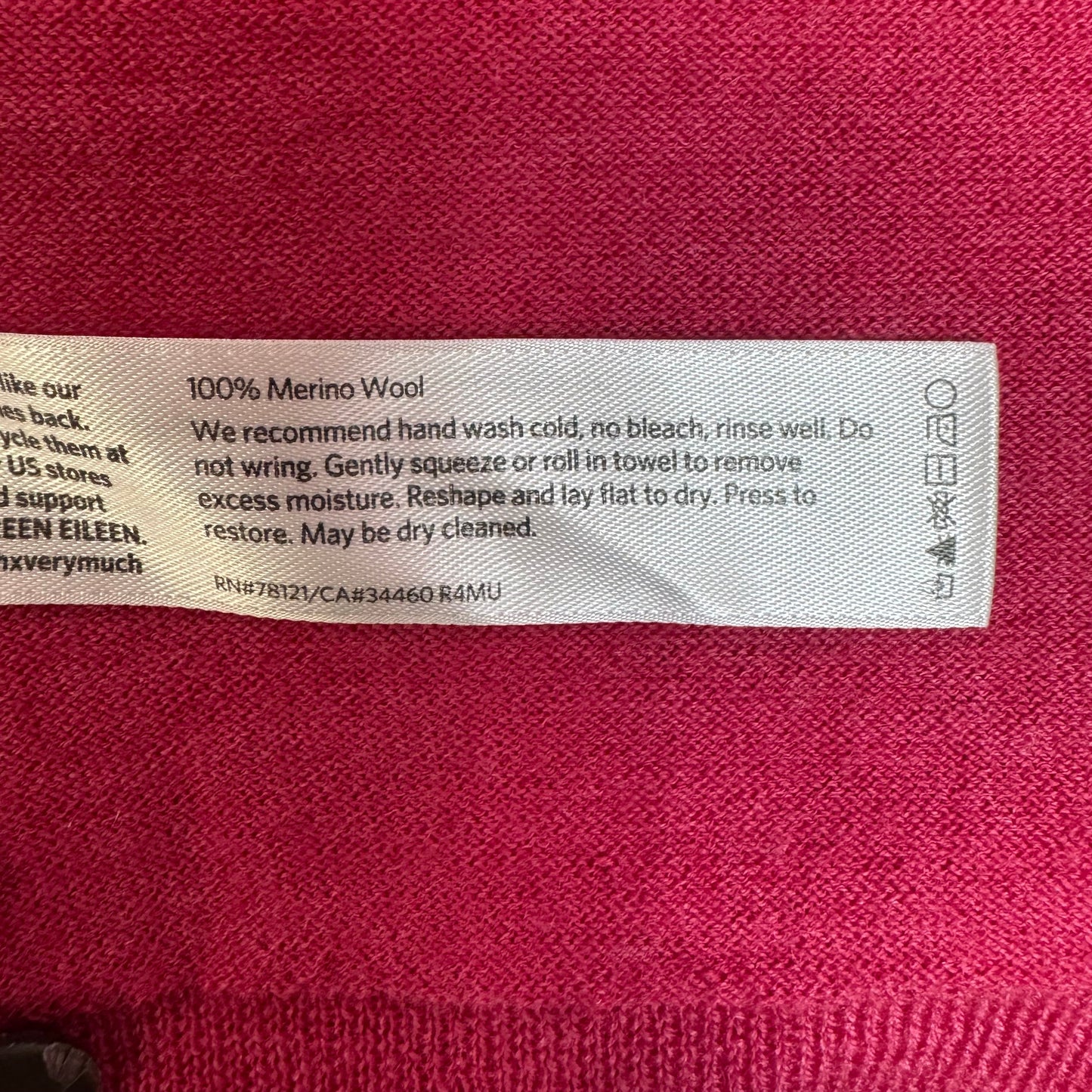 Wool Sweater Cardigan By Eileen Fisher In Pink, Size: Xs