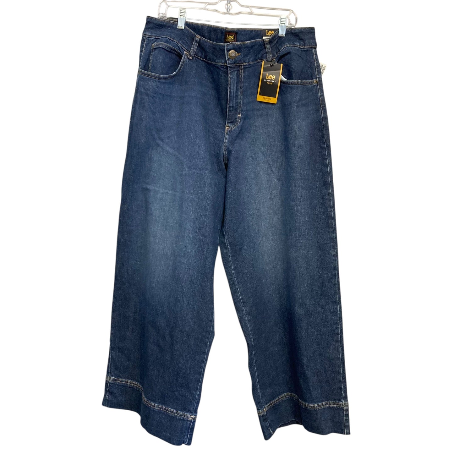 Jeans Wide Leg By Lee In Blue Denim, Size:20