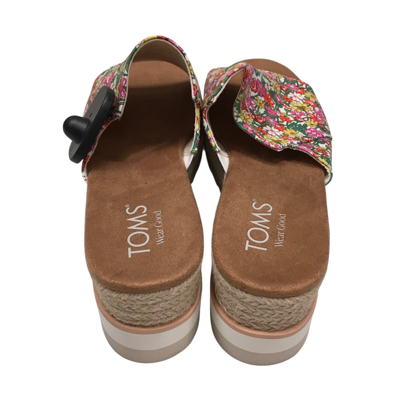 Sandals Heels Wedge By Toms In Floral Print, Size:8