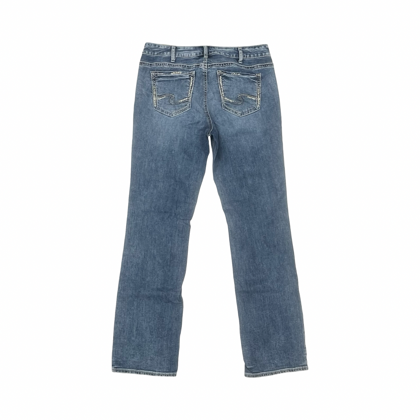 Jeans Boot Cut By Silver In Blue Denim, Size:16