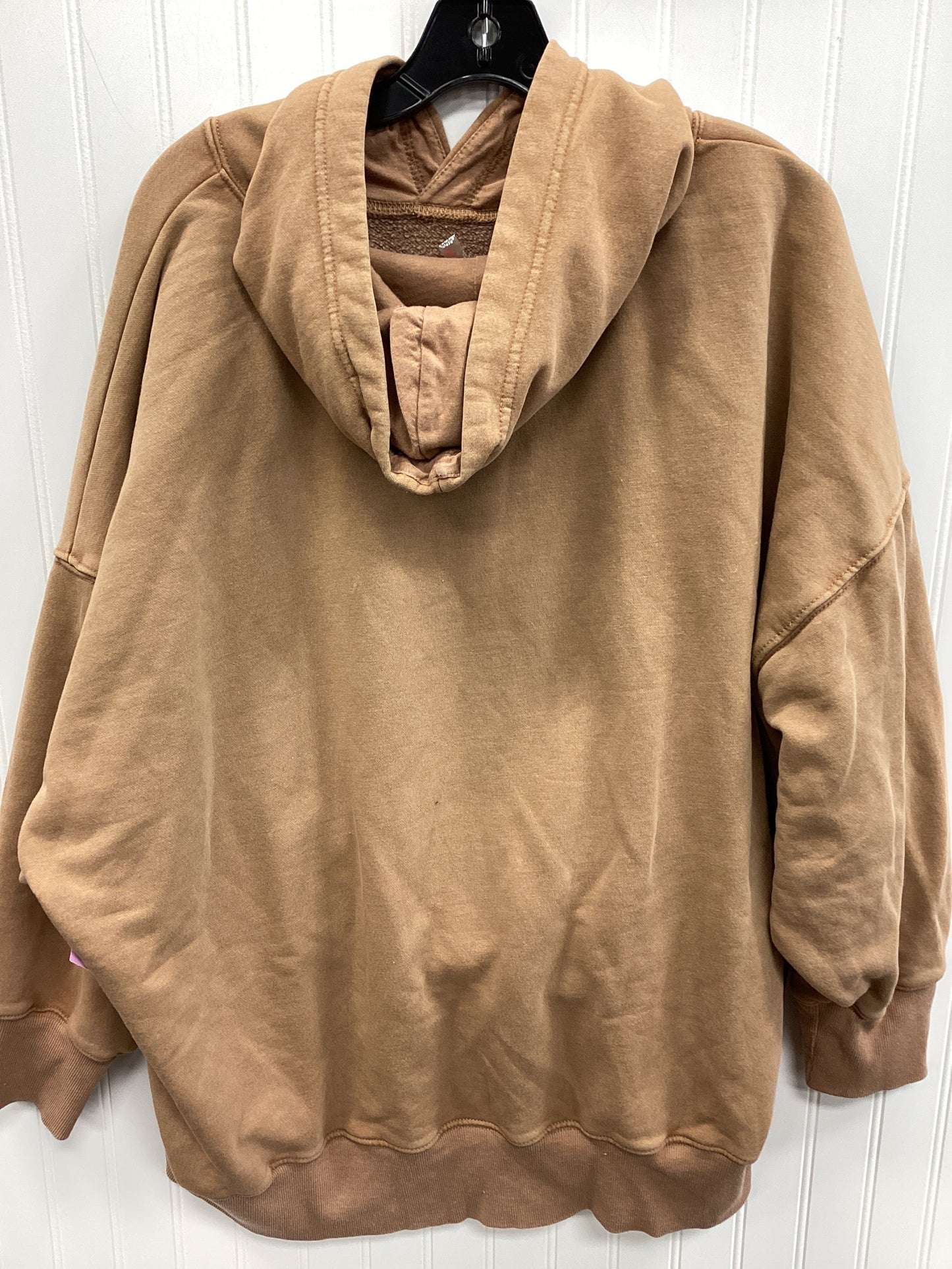 Sweatshirt Hoodie By Free People In Tan, Size:L