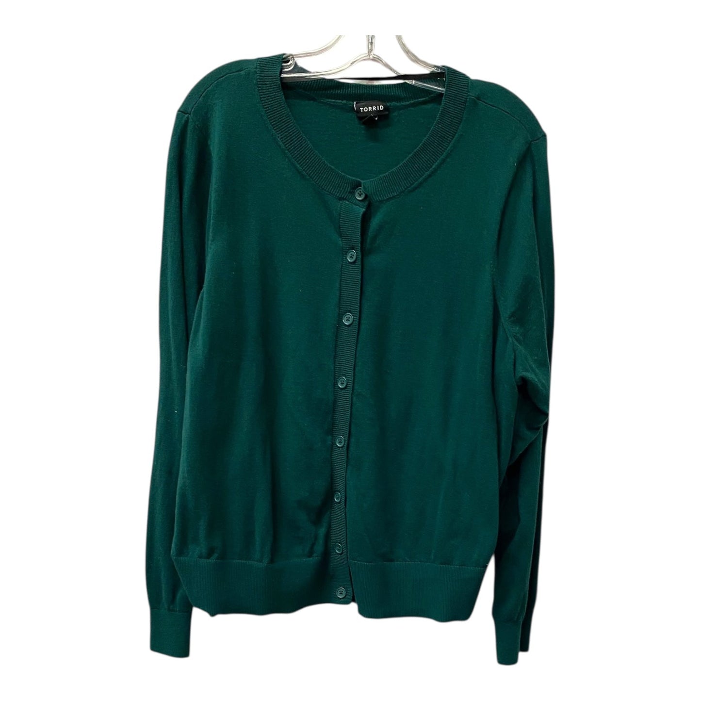 Sweater Cardigan By Torrid In Green, Size:3X