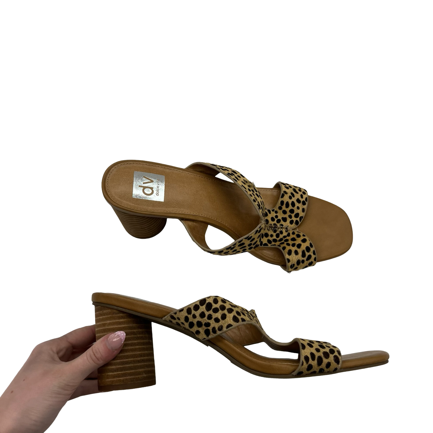 Sandals Heels Block By Dolce Vita In Leopard Print, Size:11