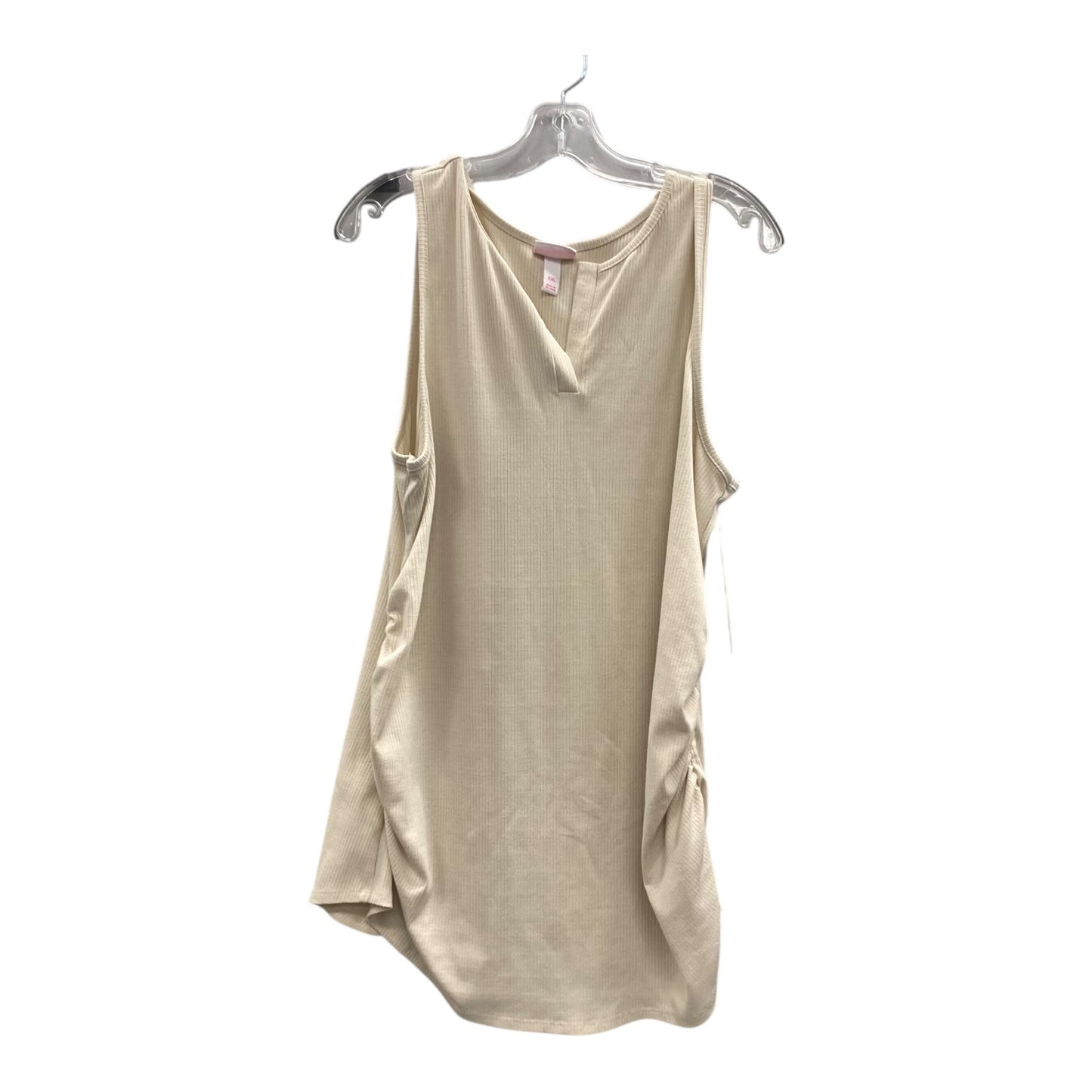 Mat Top Sleeveless By Isabel Maternity In Cream, Size:1X