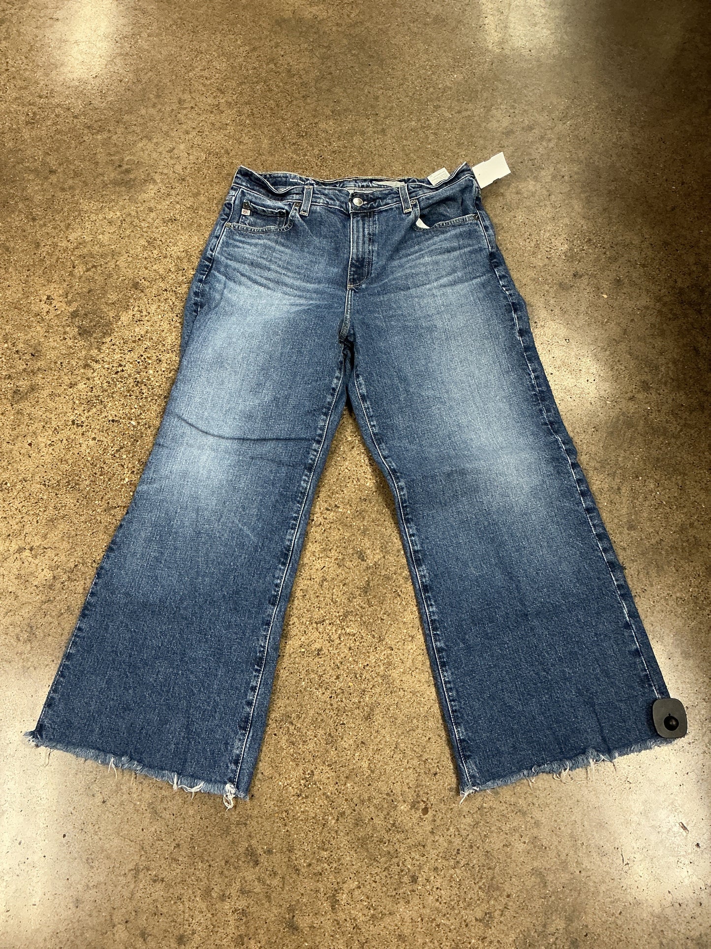 Jeans Wide Leg By Adriano Goldschmied In Blue Denim, Size:12