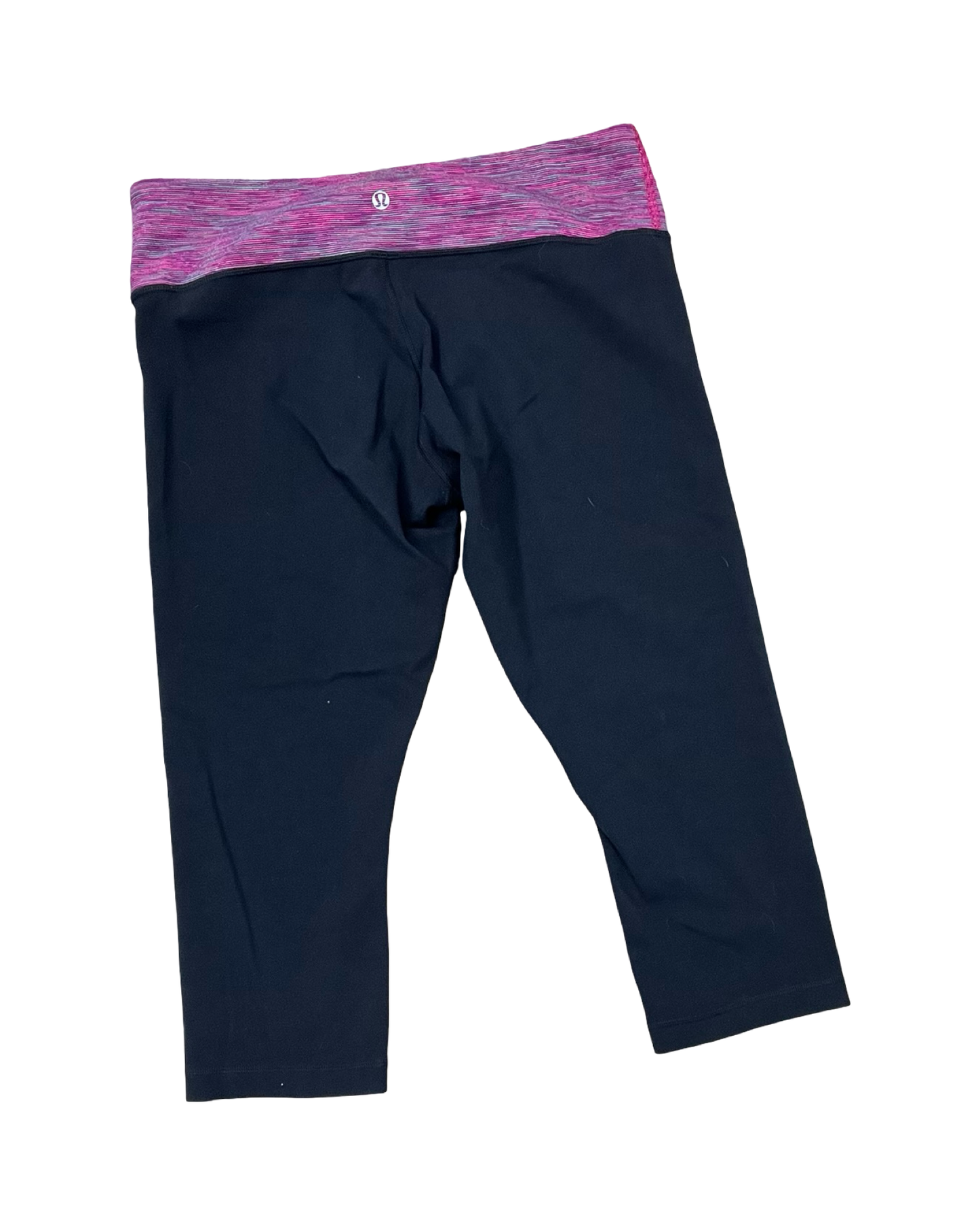 Athletic Capris By Lululemon In Black & Pink, Size:L