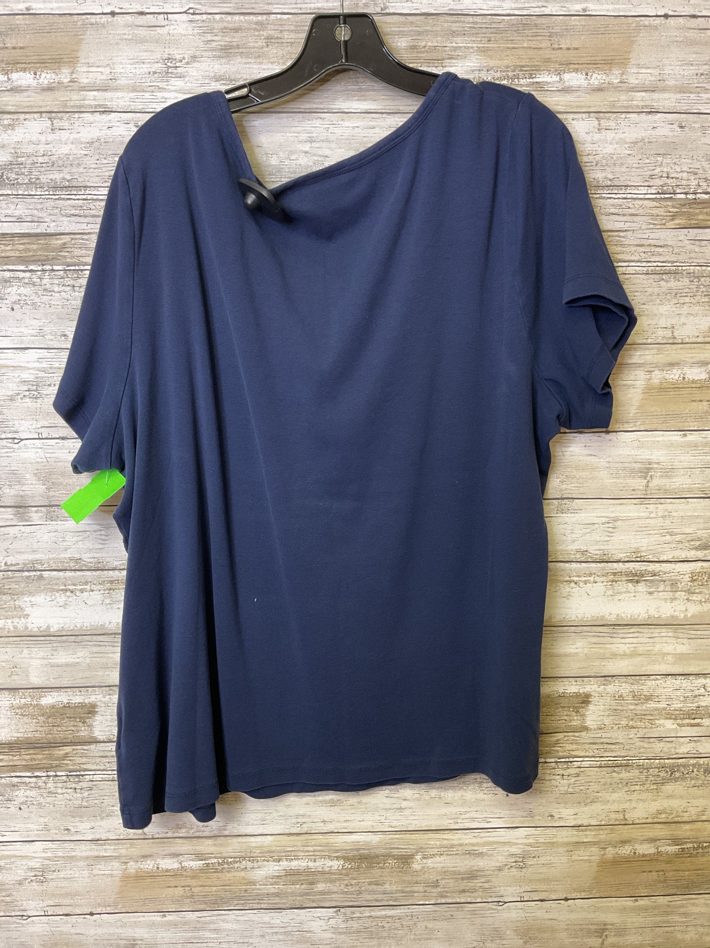 Top Ss Basic By Karen Scott In Navy, Size:3X