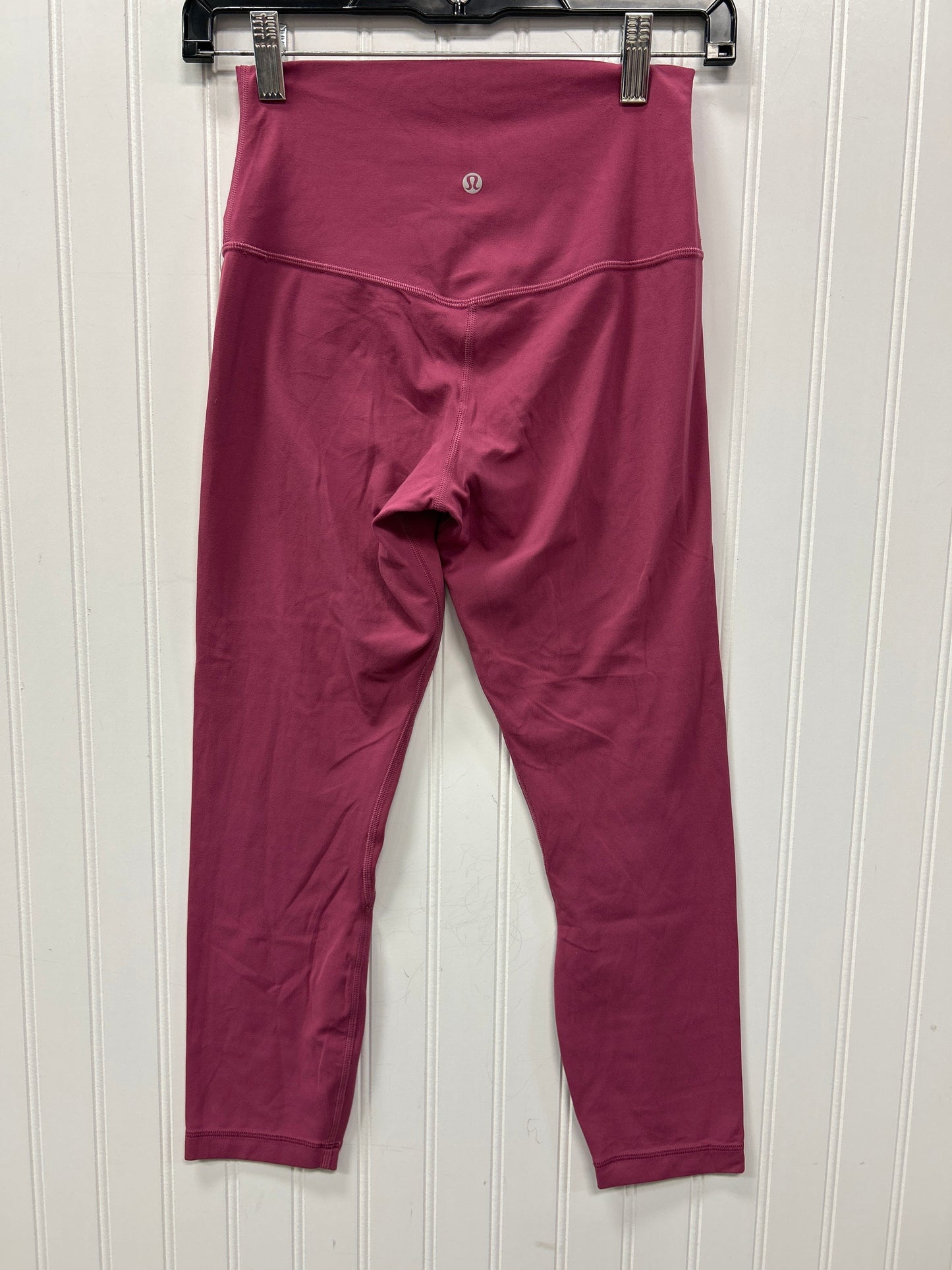 Athletic Leggings Capris By Lululemon In Pink, Size:4