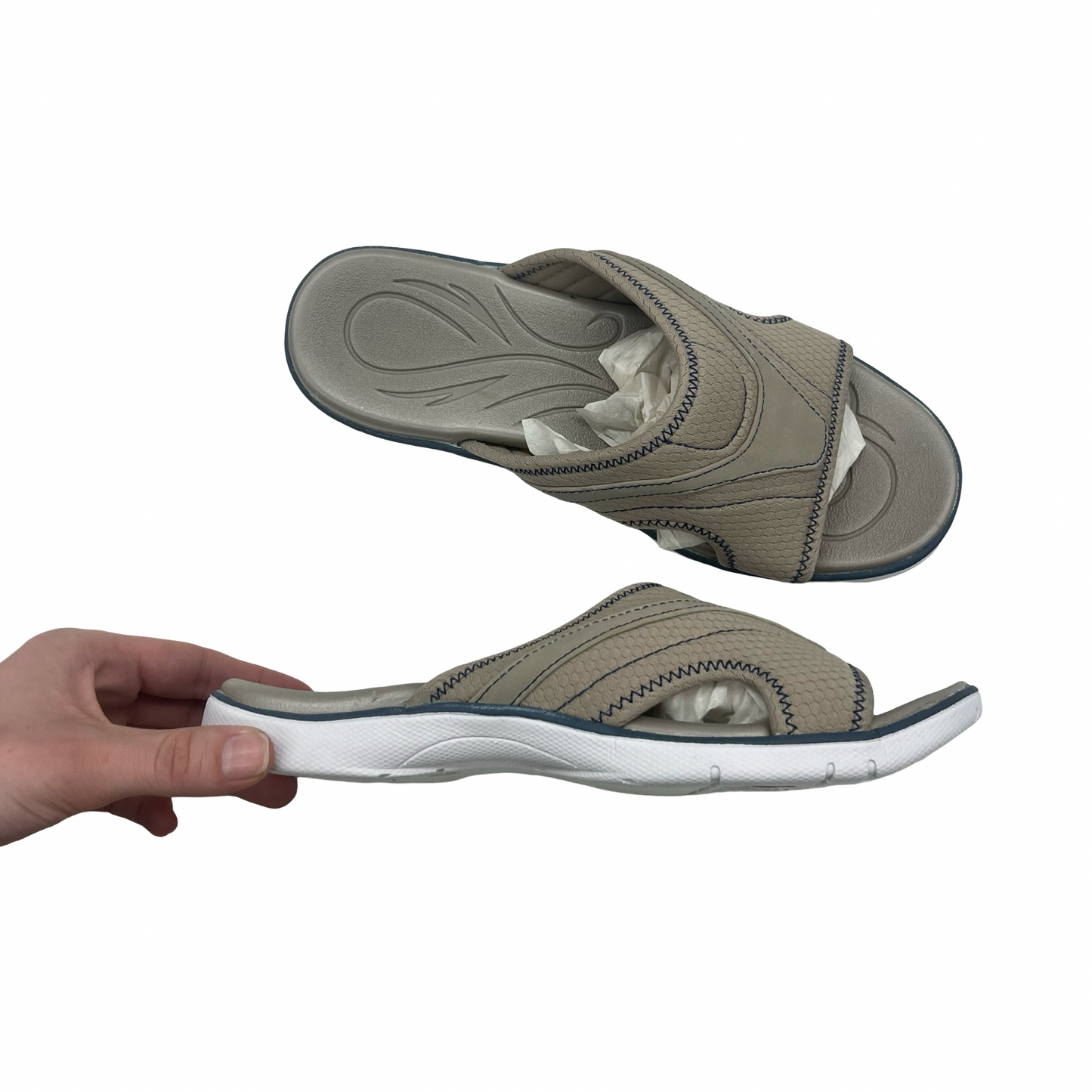 Sandals Flats By St Johns Bay In Tan, Size:7.5