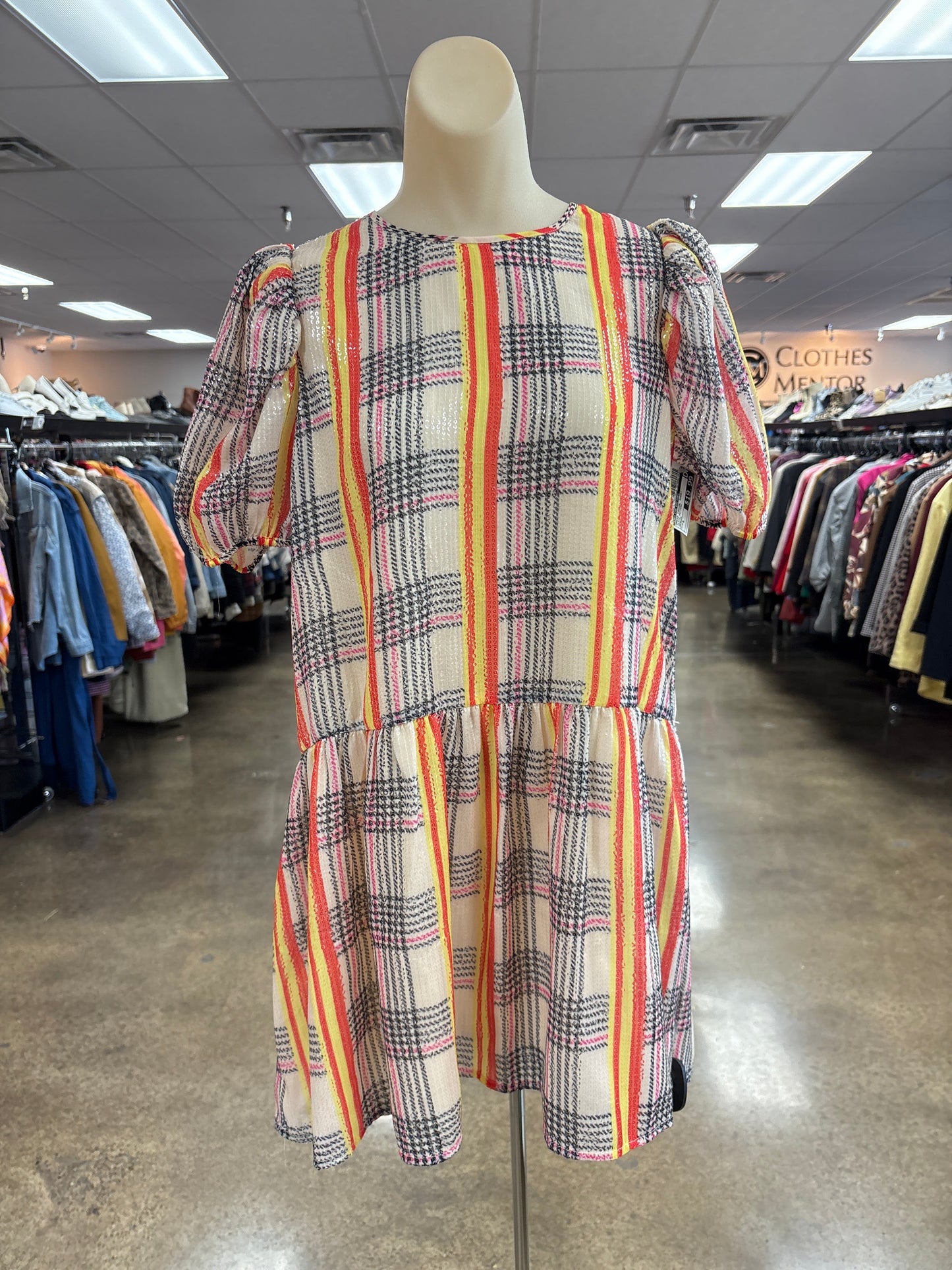 Dress Casual Short By English Factory In Plaid Pattern, Size:S