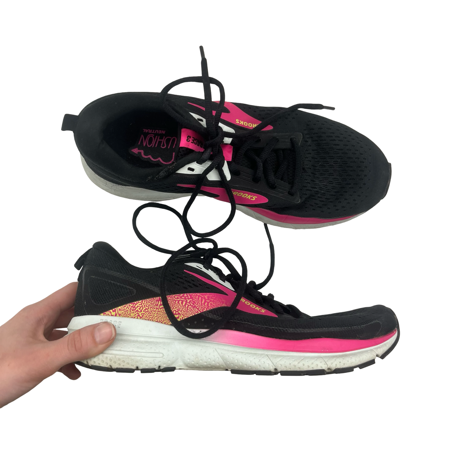 Shoes Athletic By Brooks In Black & Pink, Size:8.5
