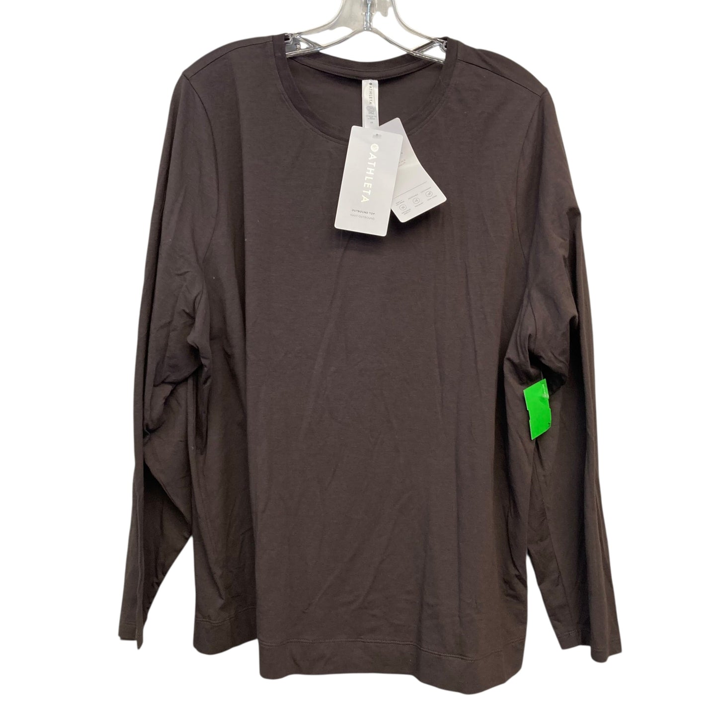Athletic Top Ls Crewneck By Athleta In Brown, Size:2X