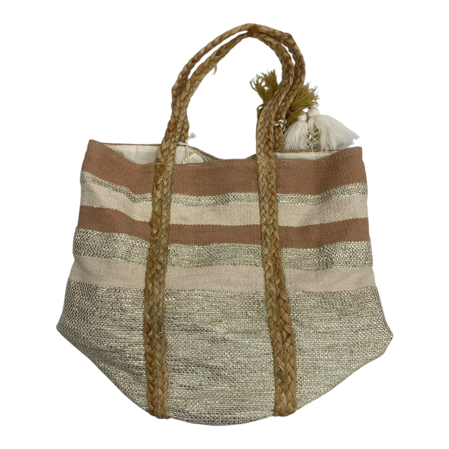 Tote By Clothes Mentor In Cream, Size:Large