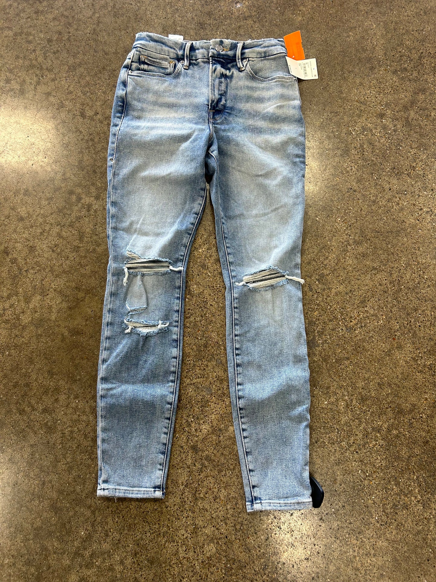 Jeans Skinny By Good American In Blue Denim, Size:6