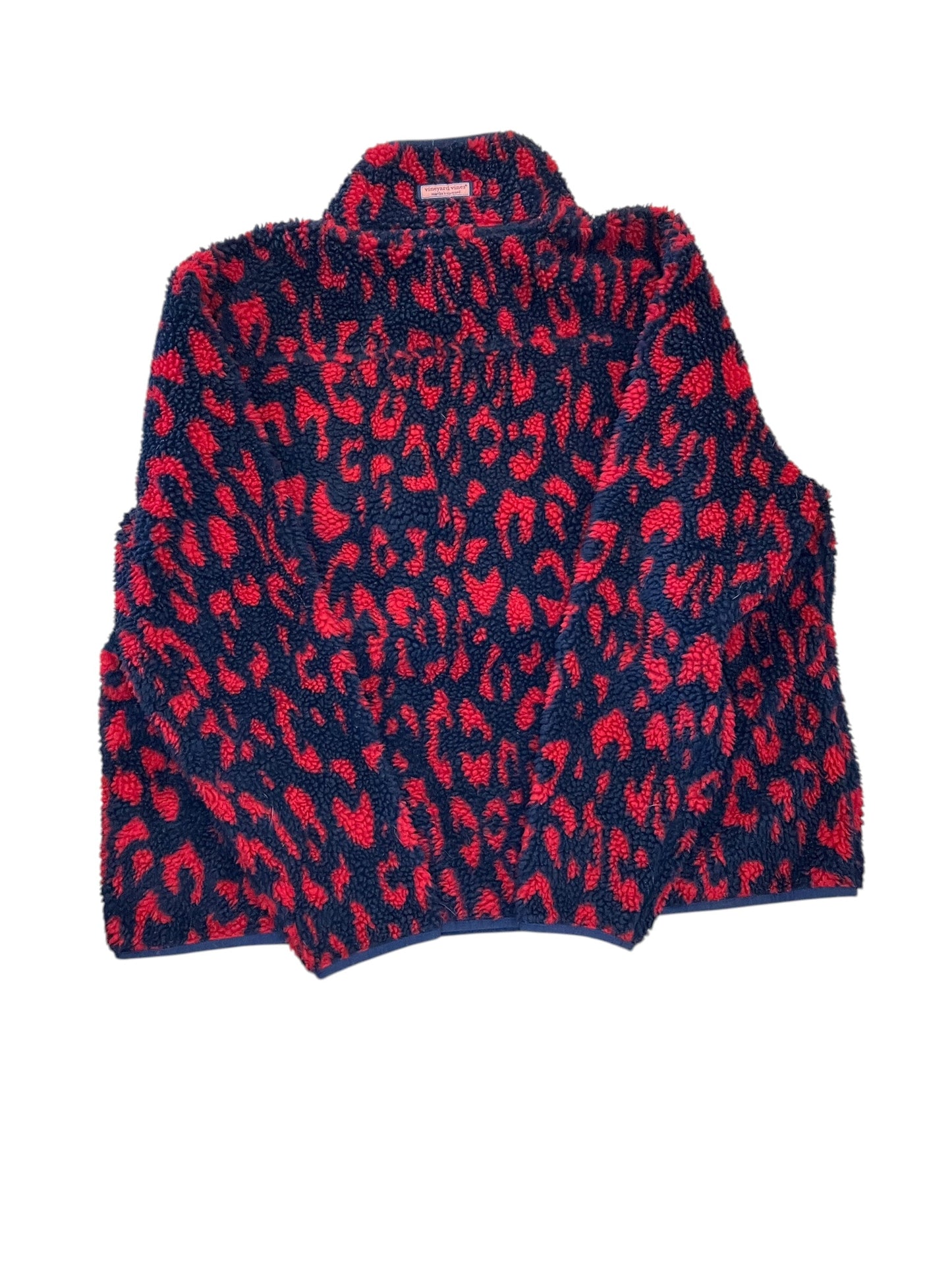 Jacket Faux Fur & Sherpa By Vineyard Vines In Blue & Red, Size:2X