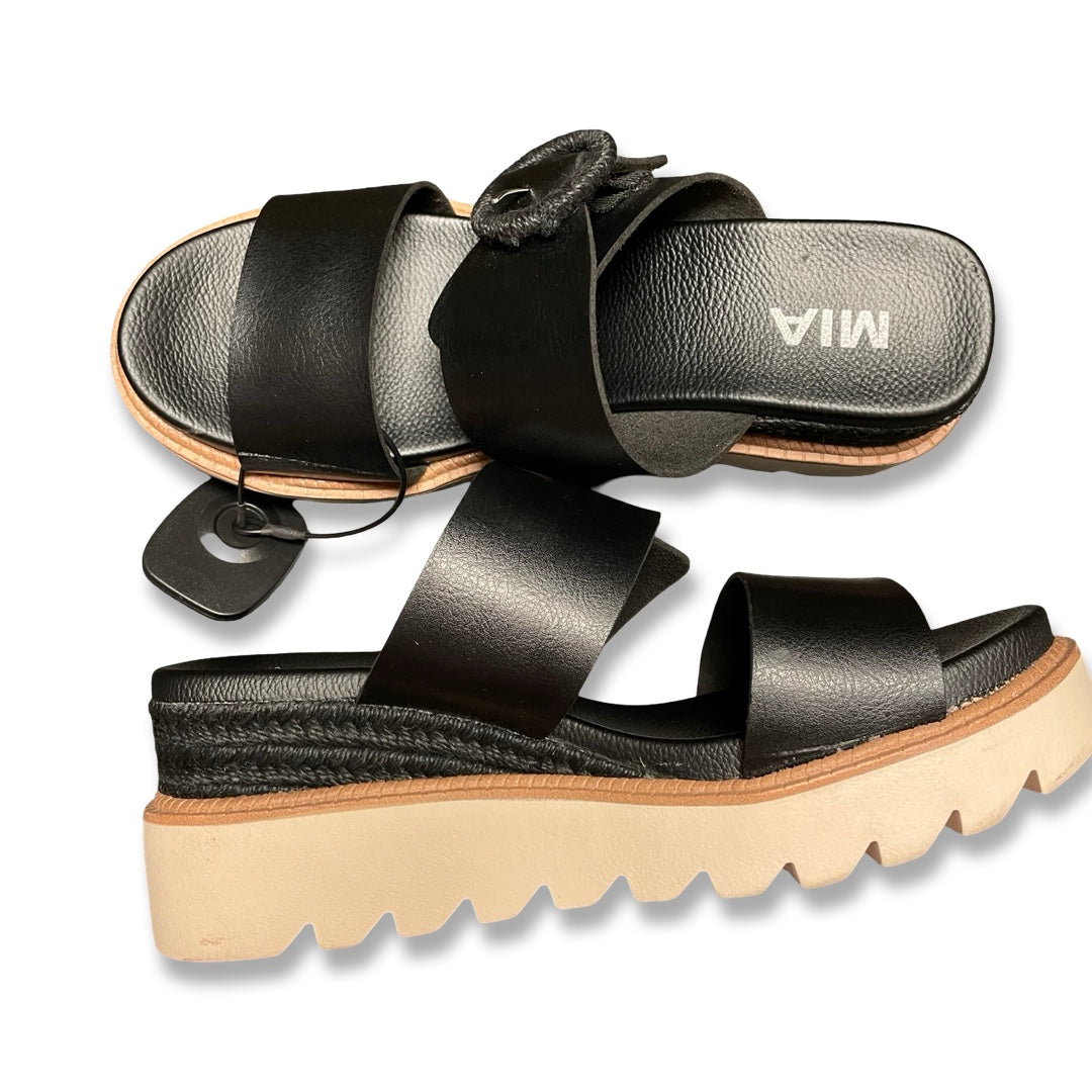 Sandals Heels Platform By Mia In Black, Size:8.5
