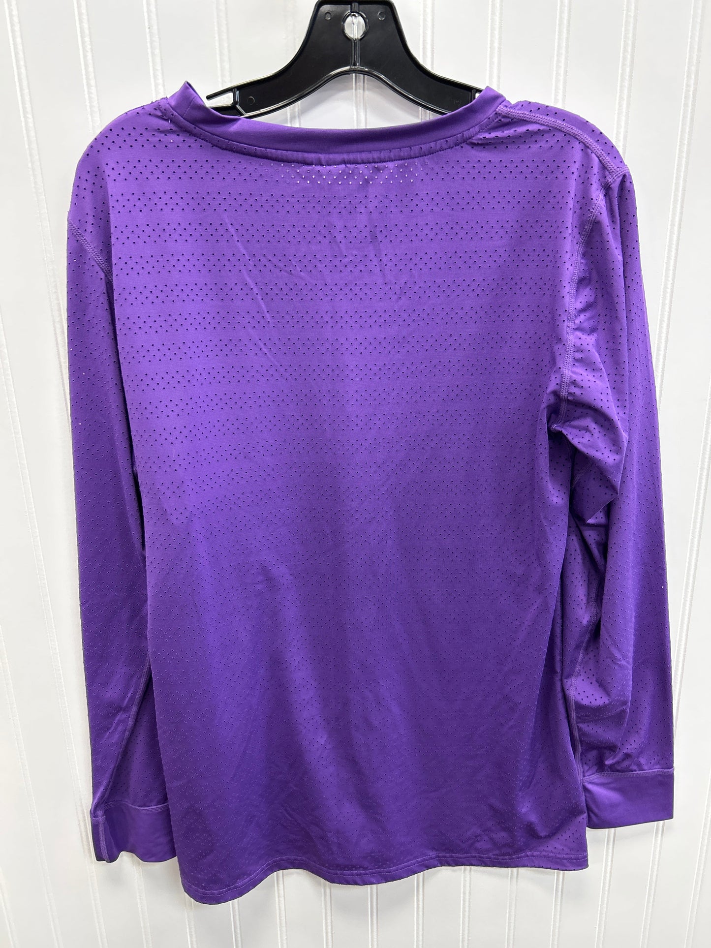 Athletic Top Ls Collar By Zyia In Purple, Size:1X