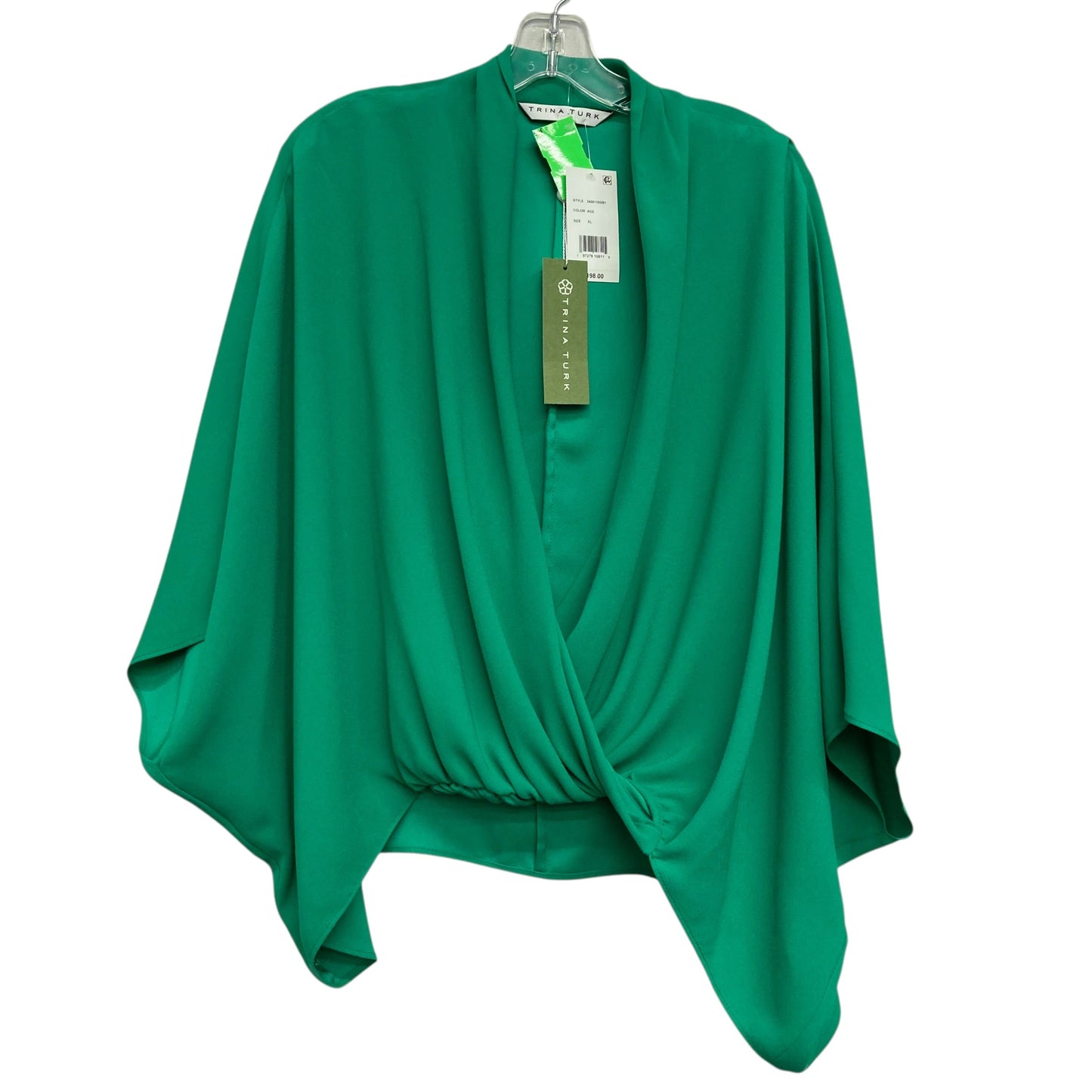 Top 3/4 Sleeve By Trina Turk In Green, Size:Xl