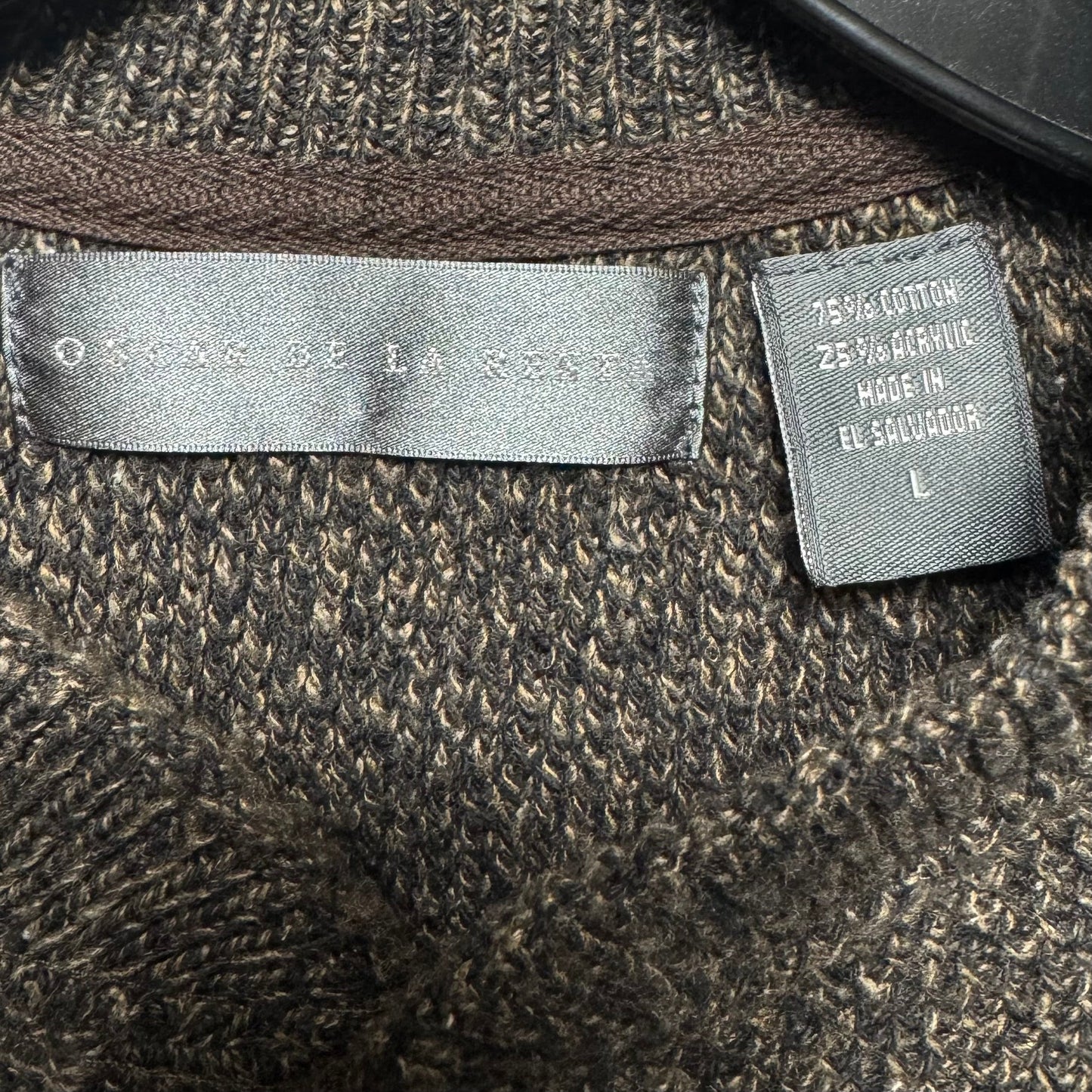 MEN’S Sweater Luxury Designer By Oscar De La Renta In Brown, Size: MEN’S L